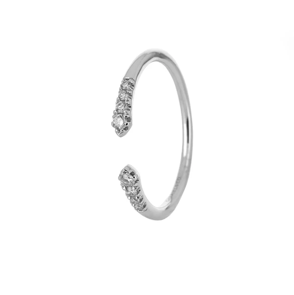 0.10ctw Micro Pavé Split Diamond Band - White Gold