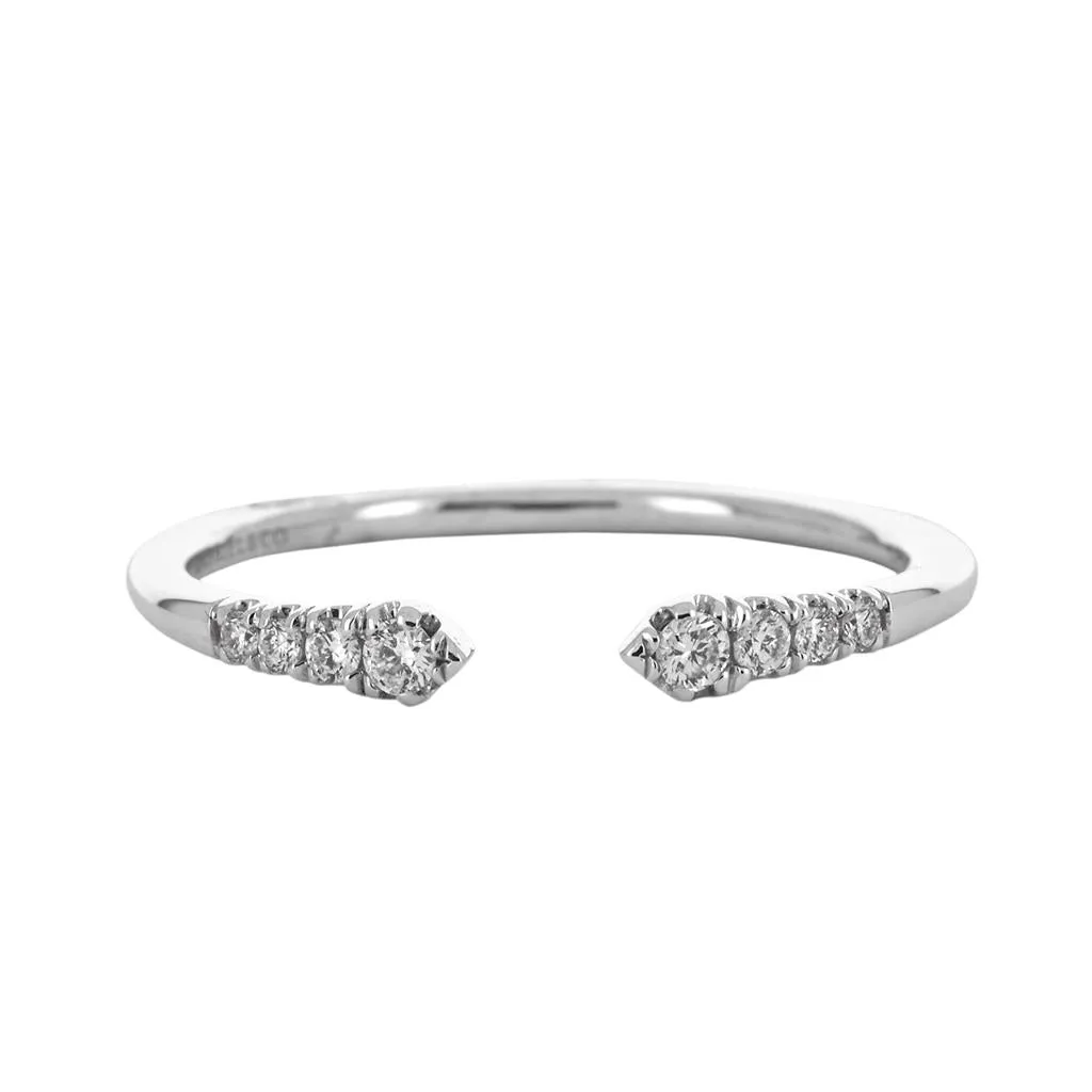 0.10ctw Micro Pavé Split Diamond Band - White Gold