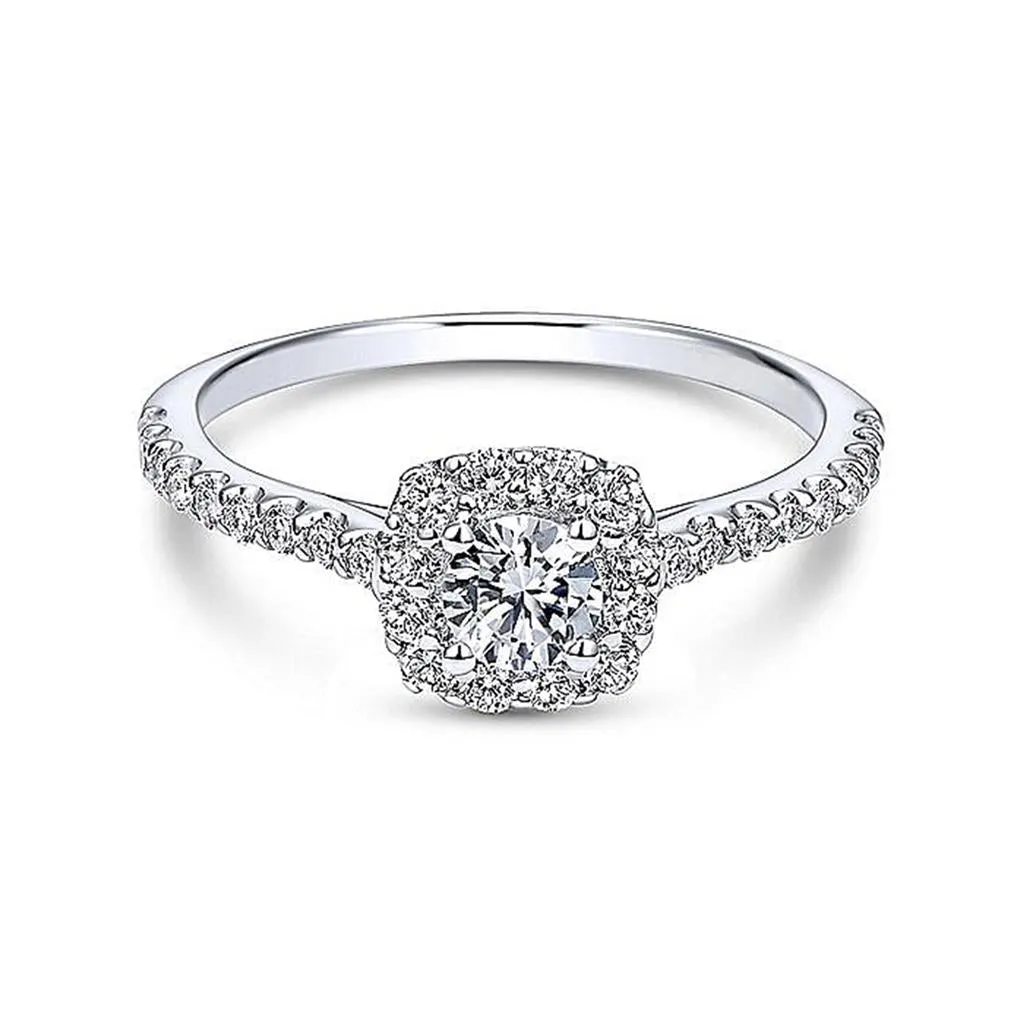 0.67ctw Victorian Style Diamond Engagement Ring - White Gold