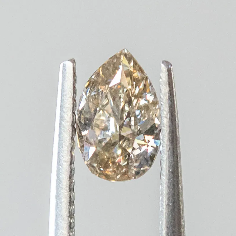 0.72CT CHAMPAGNE PEAR DIAMOND, 7.78x5.09x2.88MM, SI1 C3