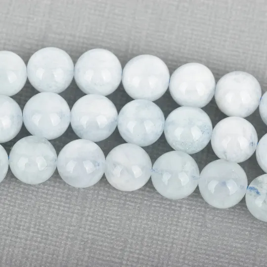 10mm Light BLUE AQUAMARINE Round Beads, Natural Gemstone, strand, gaq0009