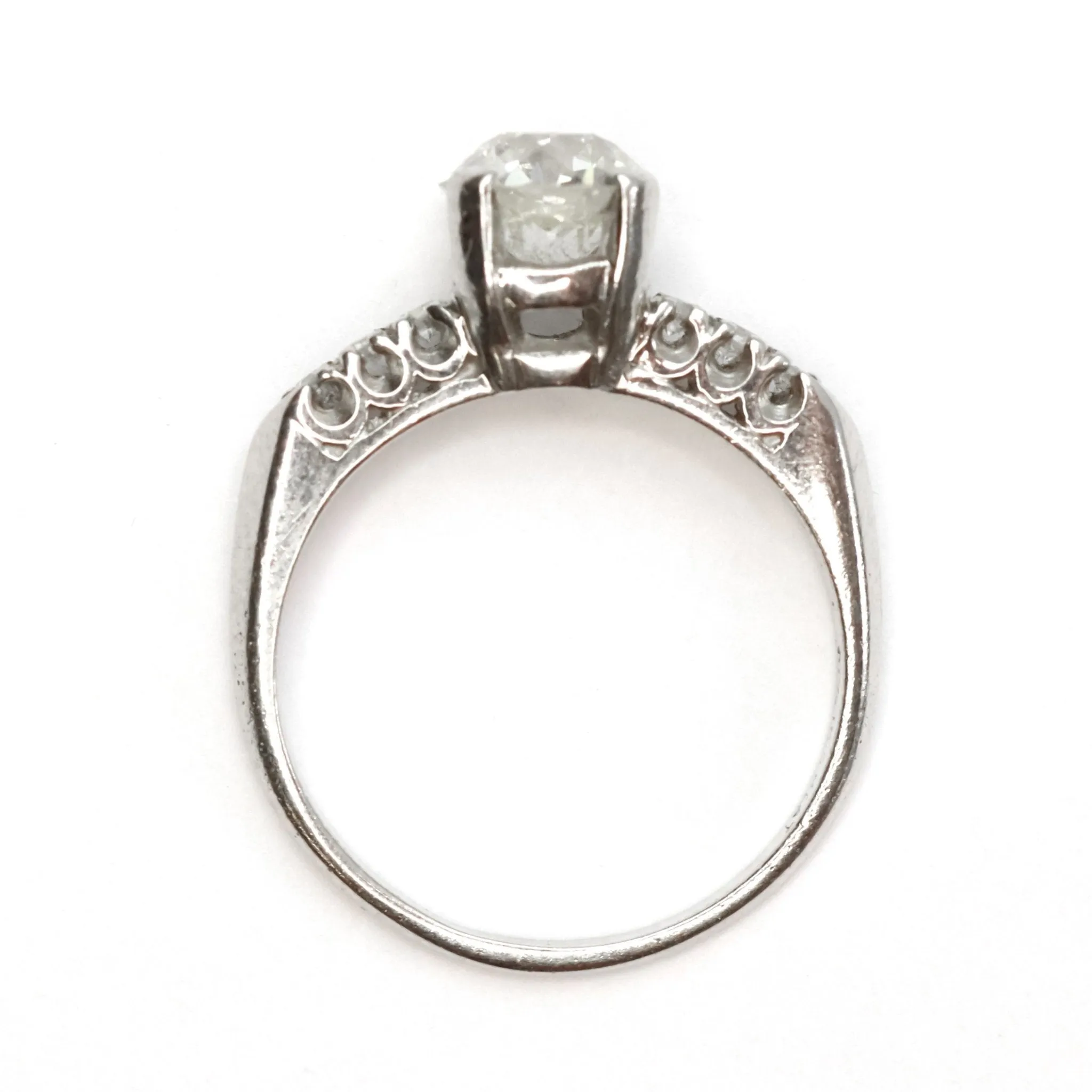 1.25 Carat Art Deco Platinum Diamond Engagement Ring