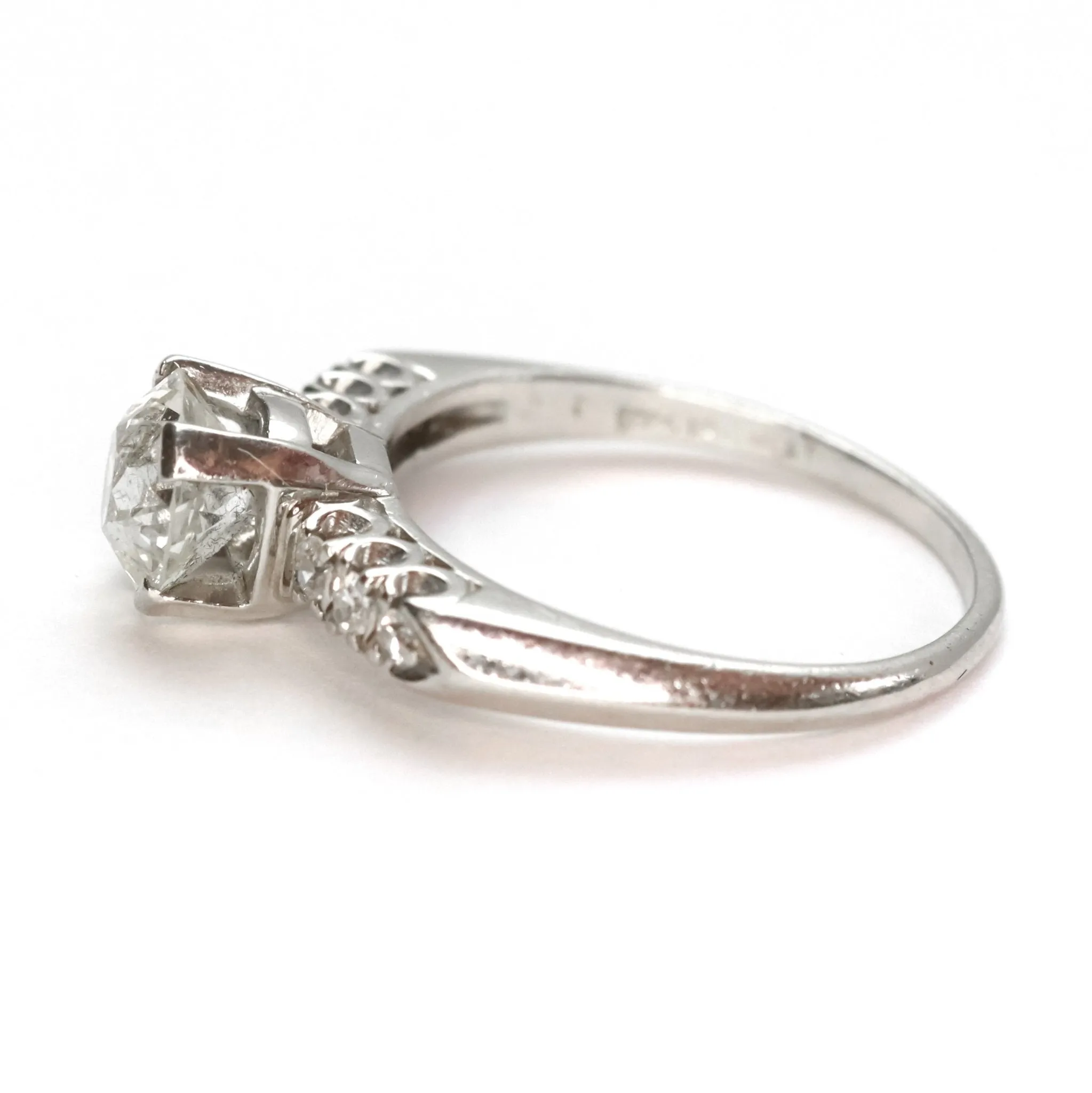 1.25 Carat Art Deco Platinum Diamond Engagement Ring