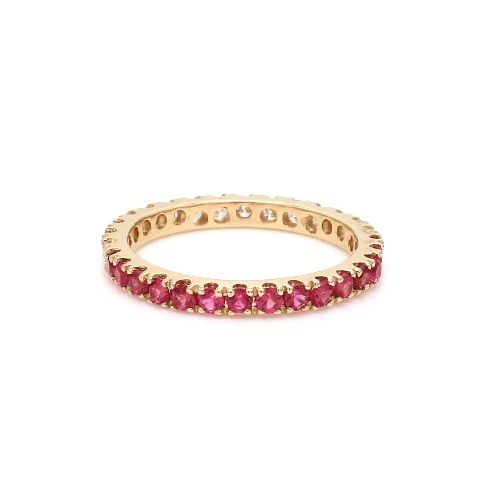 14K & 18K Ombre Ruby & Diamond Eternity Ring