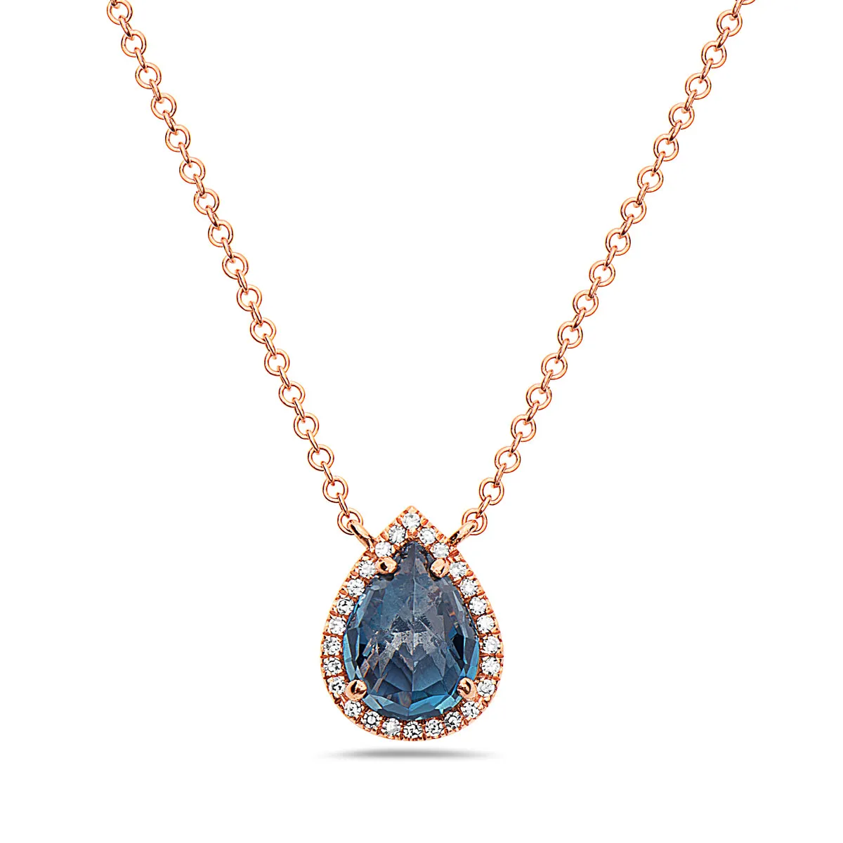 14k London Blue Topaz Pendant