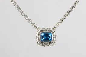 16" Scott Kay 925 Silver 16.57tcw Blue Topaz Necklace (74.45g.)