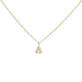 18K Diamond Solitaire Necklace - Shield