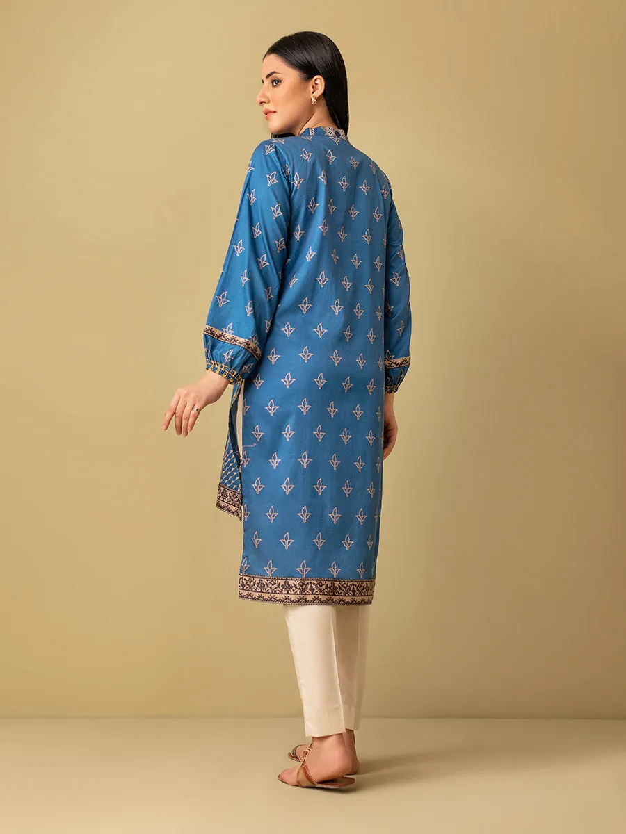 1pc - Stitched Basic Printed Cotton Silk Shirt