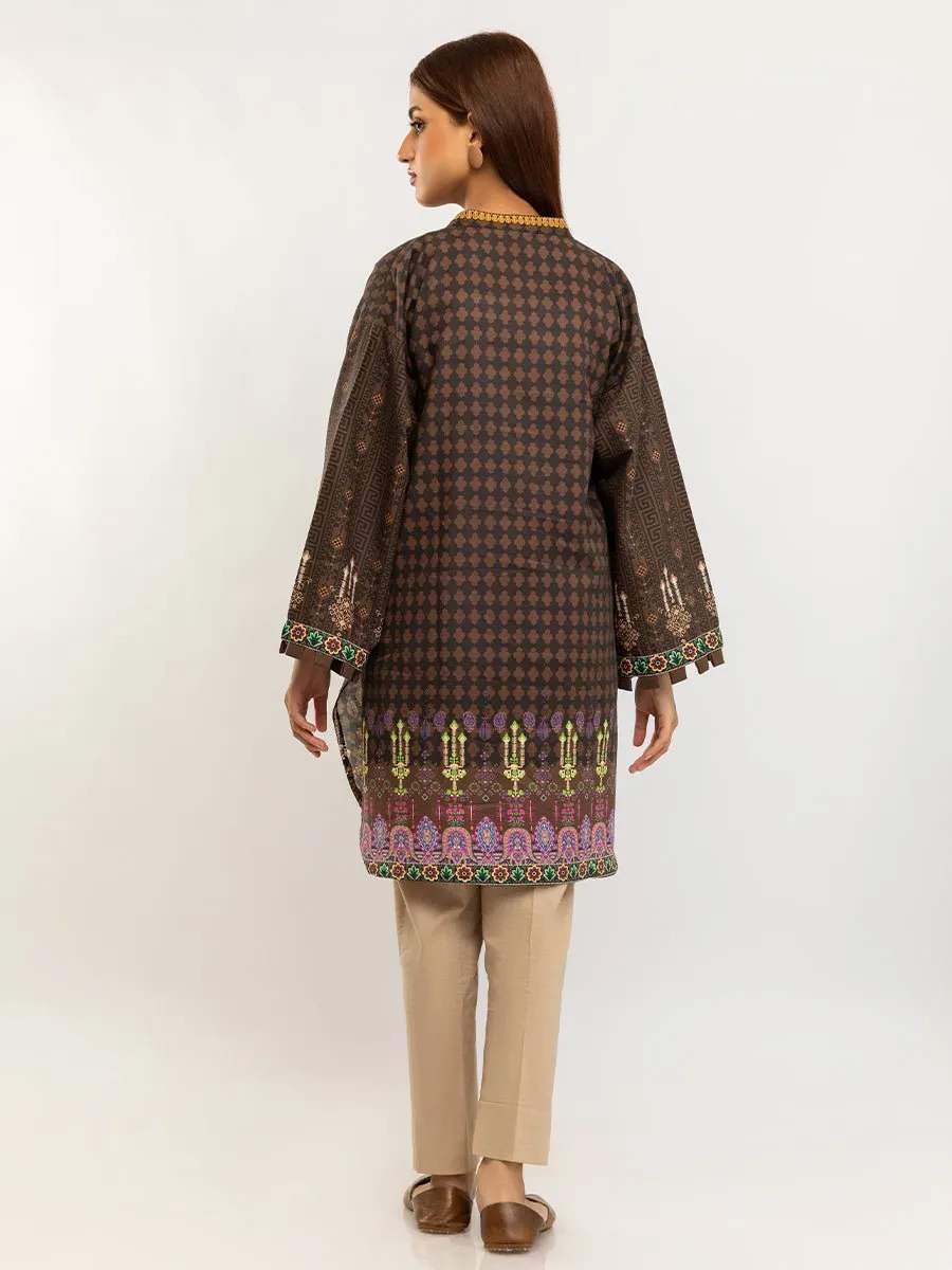 1pc Stitched Basic Printed Khaddar Shirt