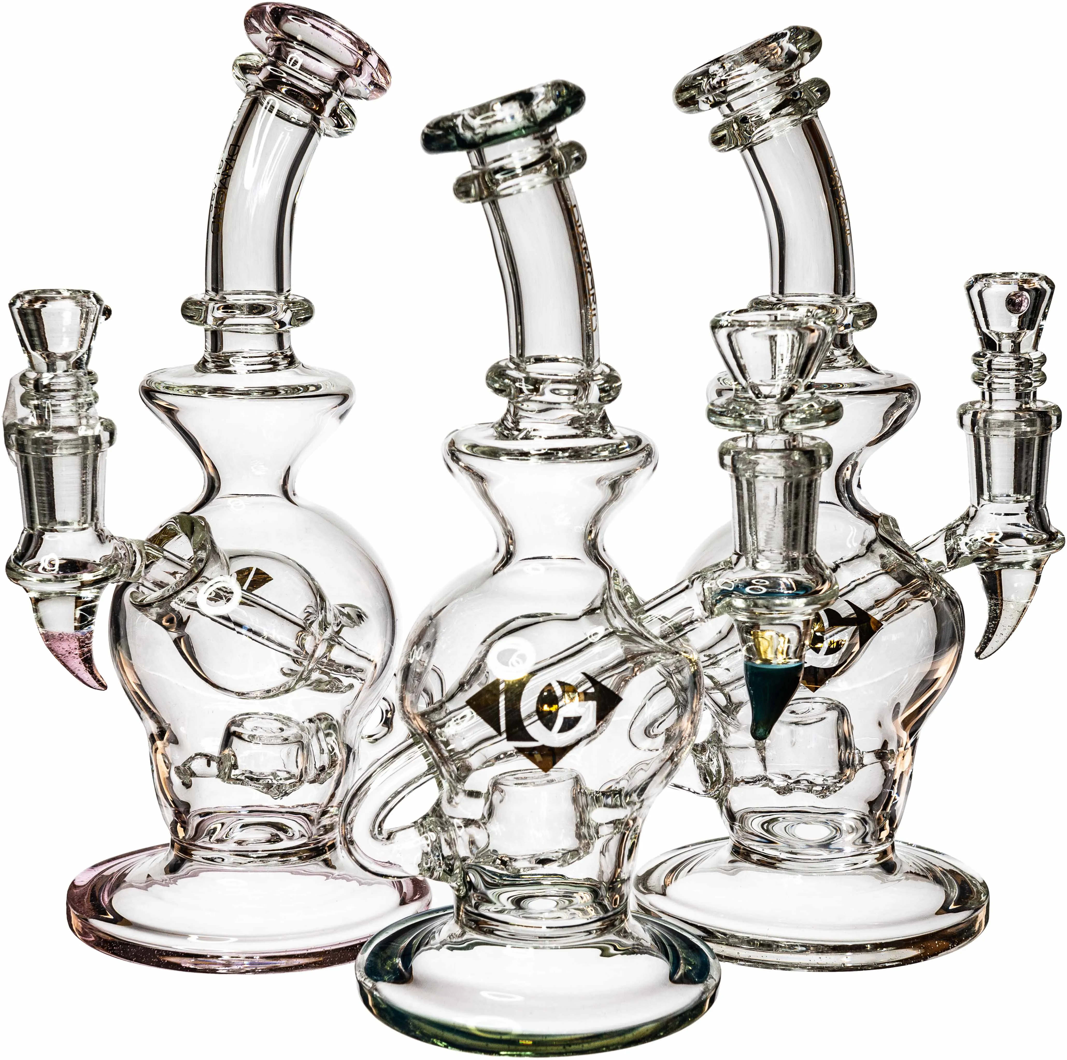 8 Bubble Recycler Rig, by Diamond Glass (free banger included)