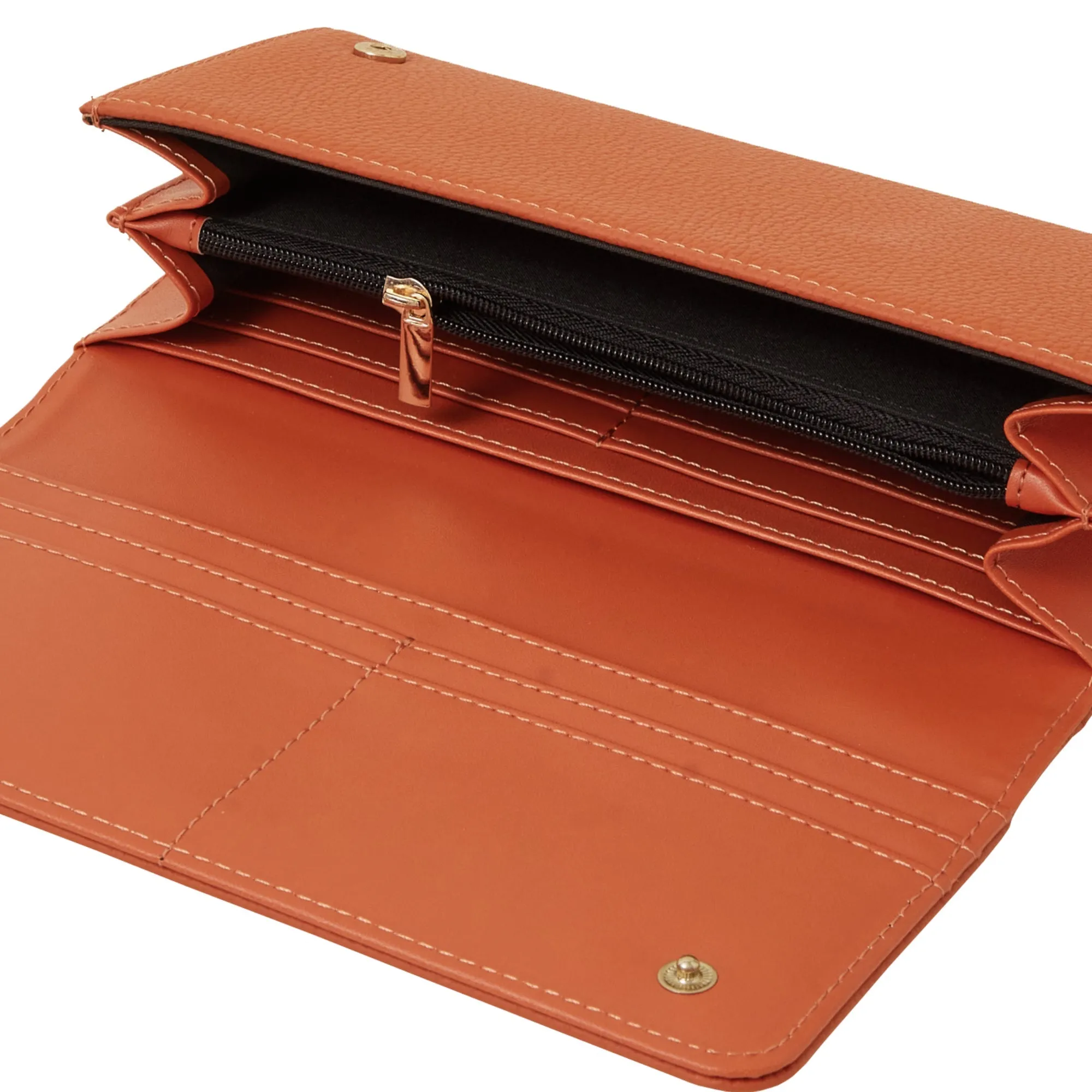 Accessorize London Women's Orange Multi Compartment Large Wallet