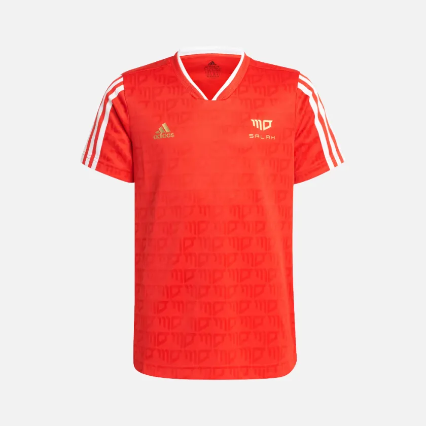 Adidas Aeroready Salah Kids Boys Inspired Jersey -Vivid Red/White/Gold Metallic