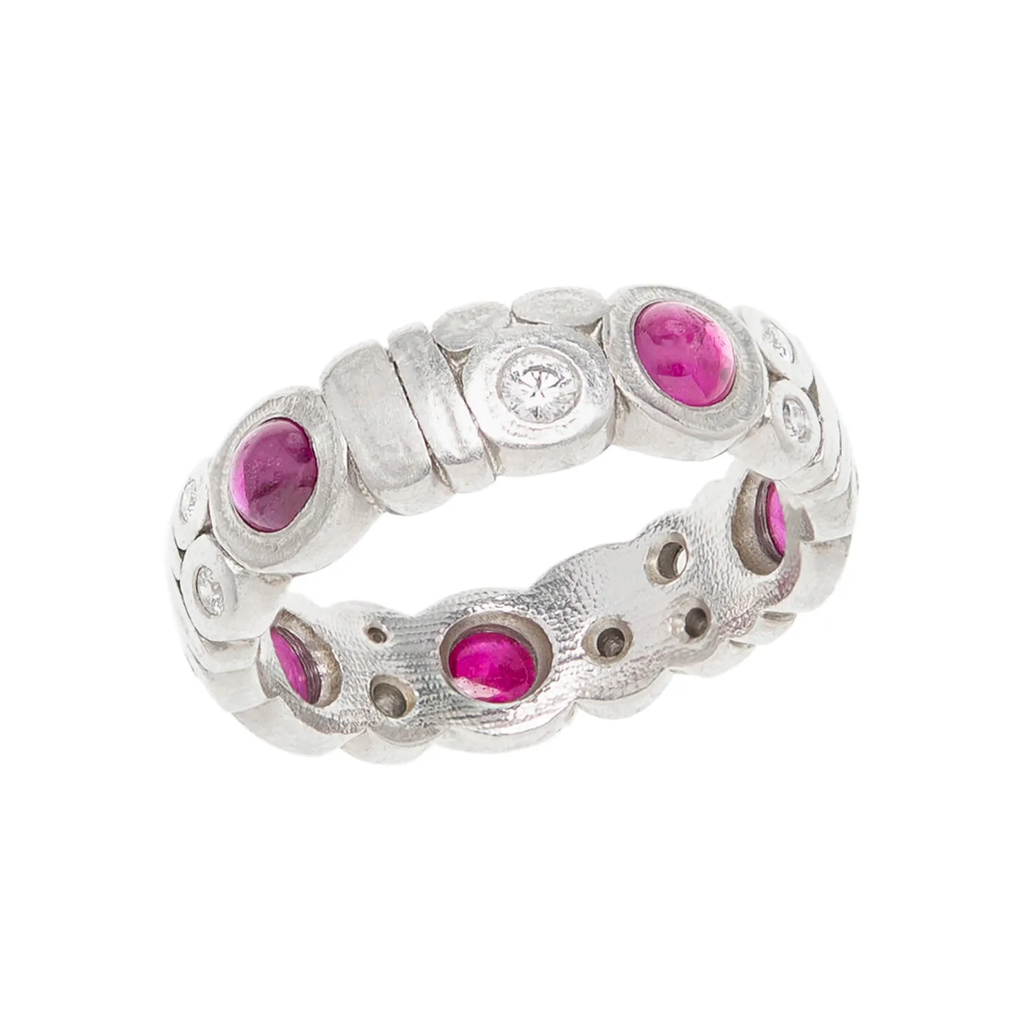 ALEX SEPKUS Estate Platinum Ruby & Diamond Eternity Band