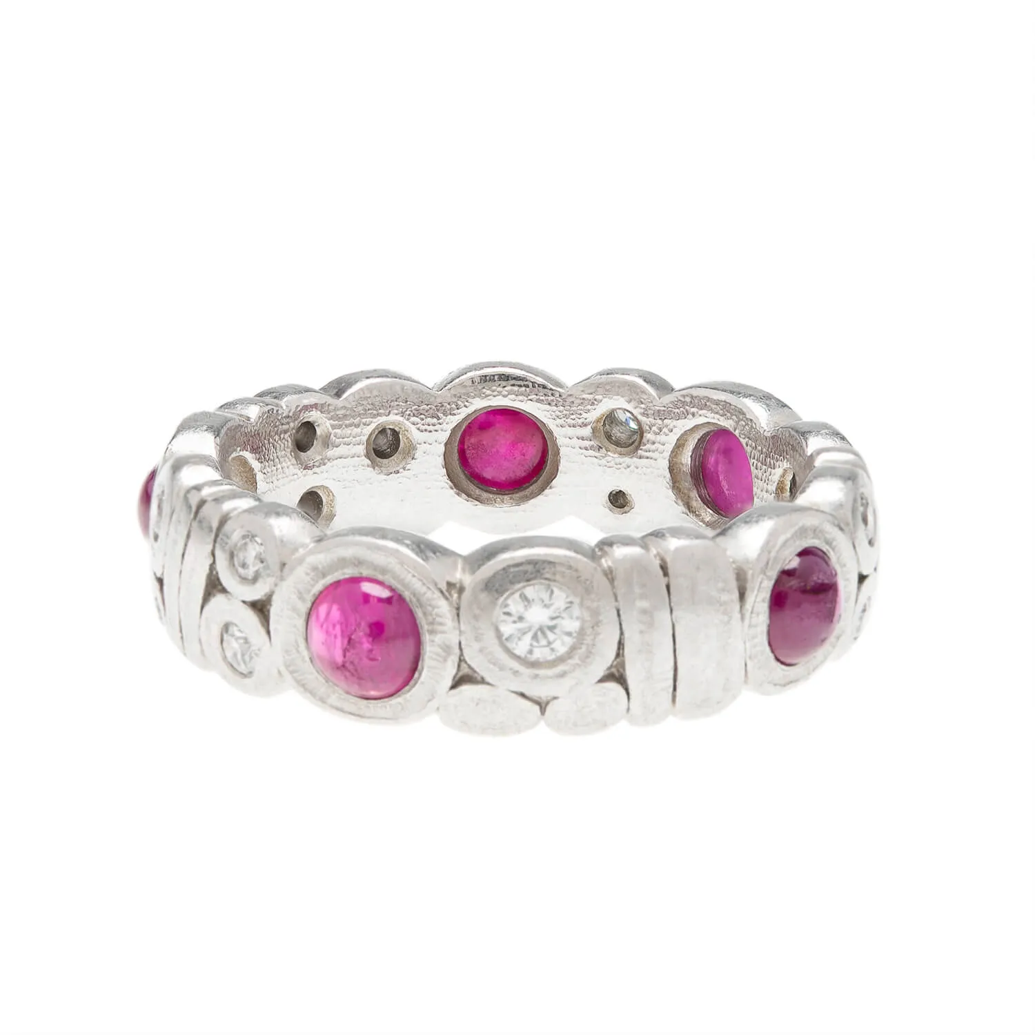 ALEX SEPKUS Estate Platinum Ruby & Diamond Eternity Band