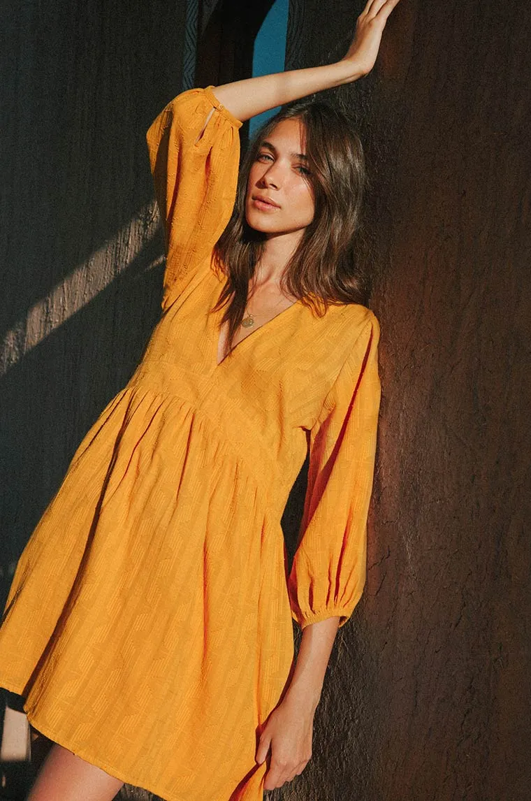 ALMA Mini Dress - marigold cotton