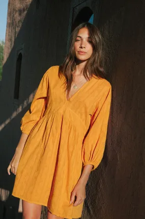 ALMA Mini Dress - marigold cotton