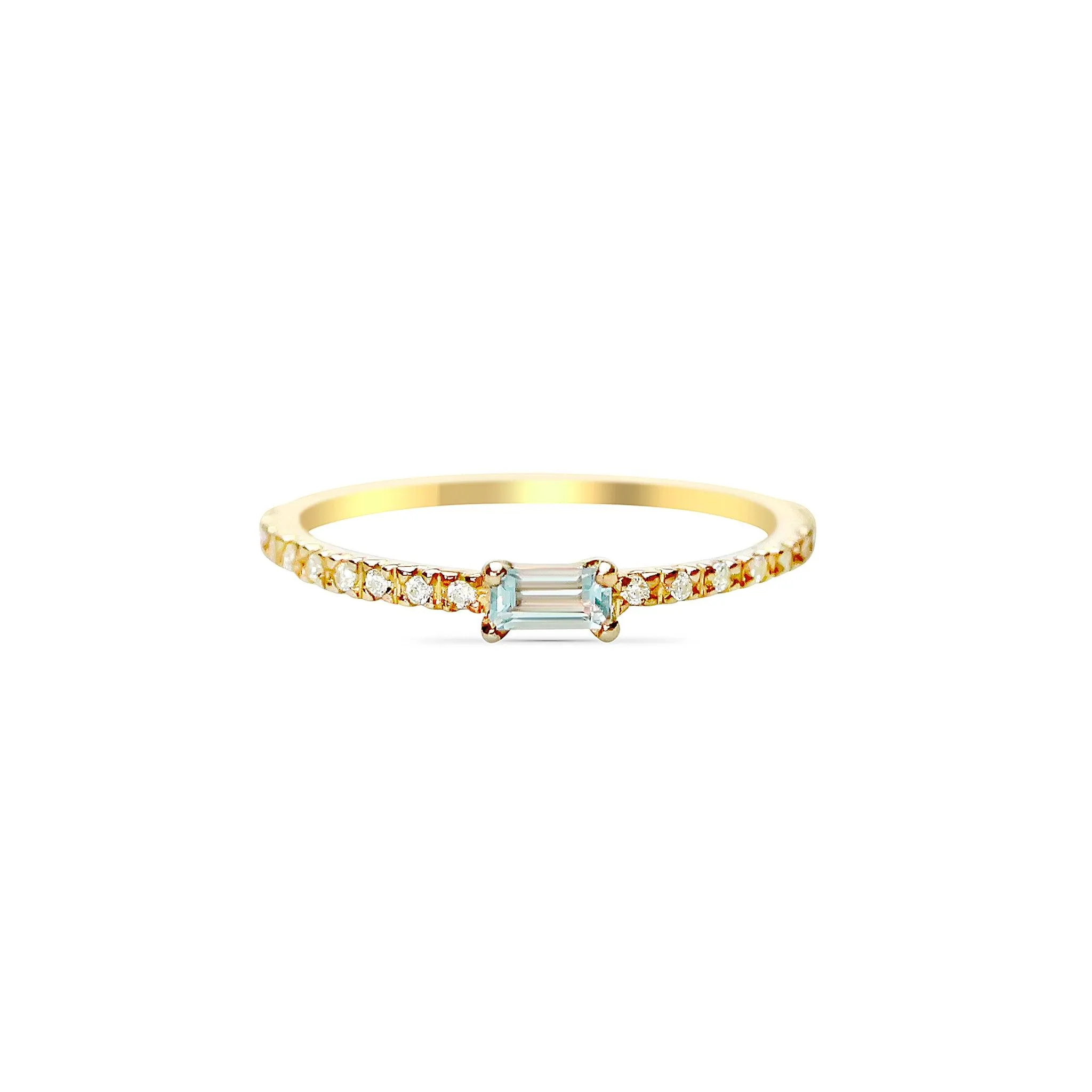 Aquamarine Baguette Ring Bacchetto