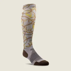 Ariat Ladies AriatTEK Slim Printed Socks Zinc Bridle