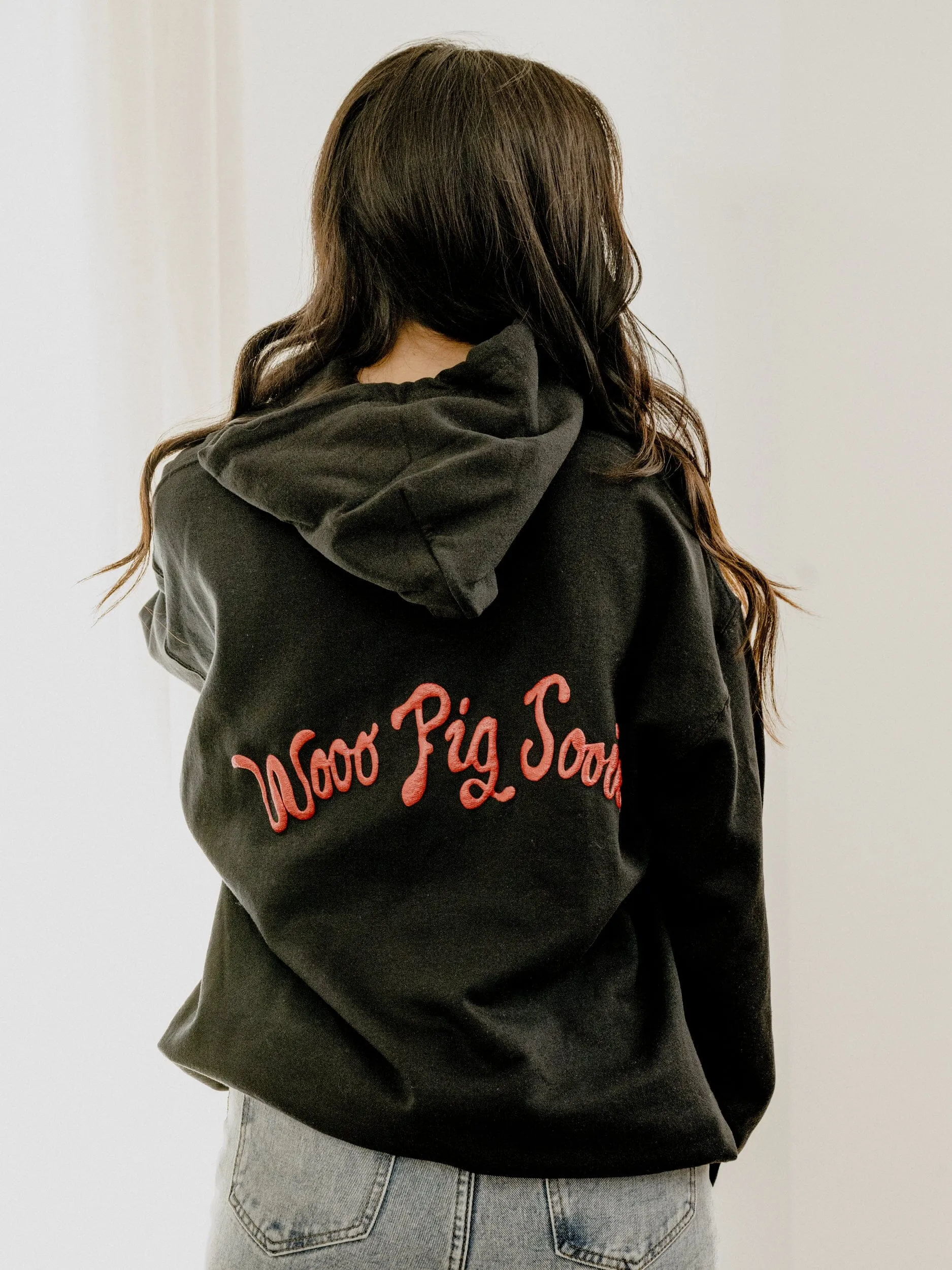 Arkansas Razorbacks Lyric Puff Ink Black Hoodie