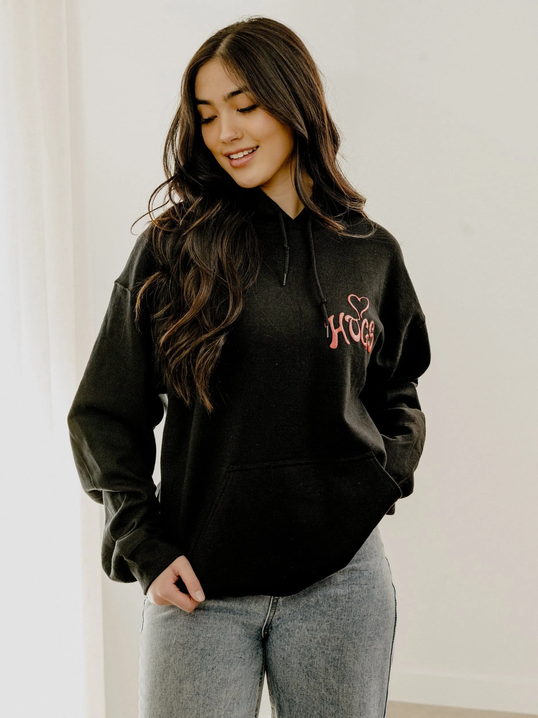 Arkansas Razorbacks Lyric Puff Ink Black Hoodie