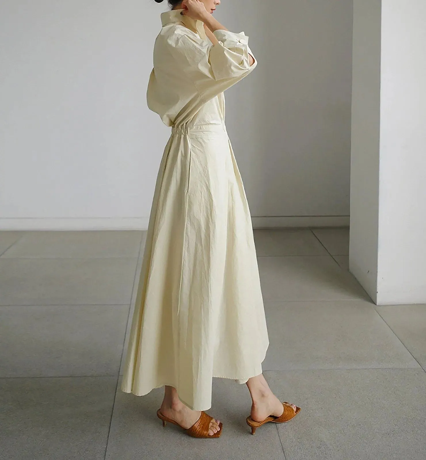 Ashley Puff Sleeve Relaxed Maxi Shirtdress