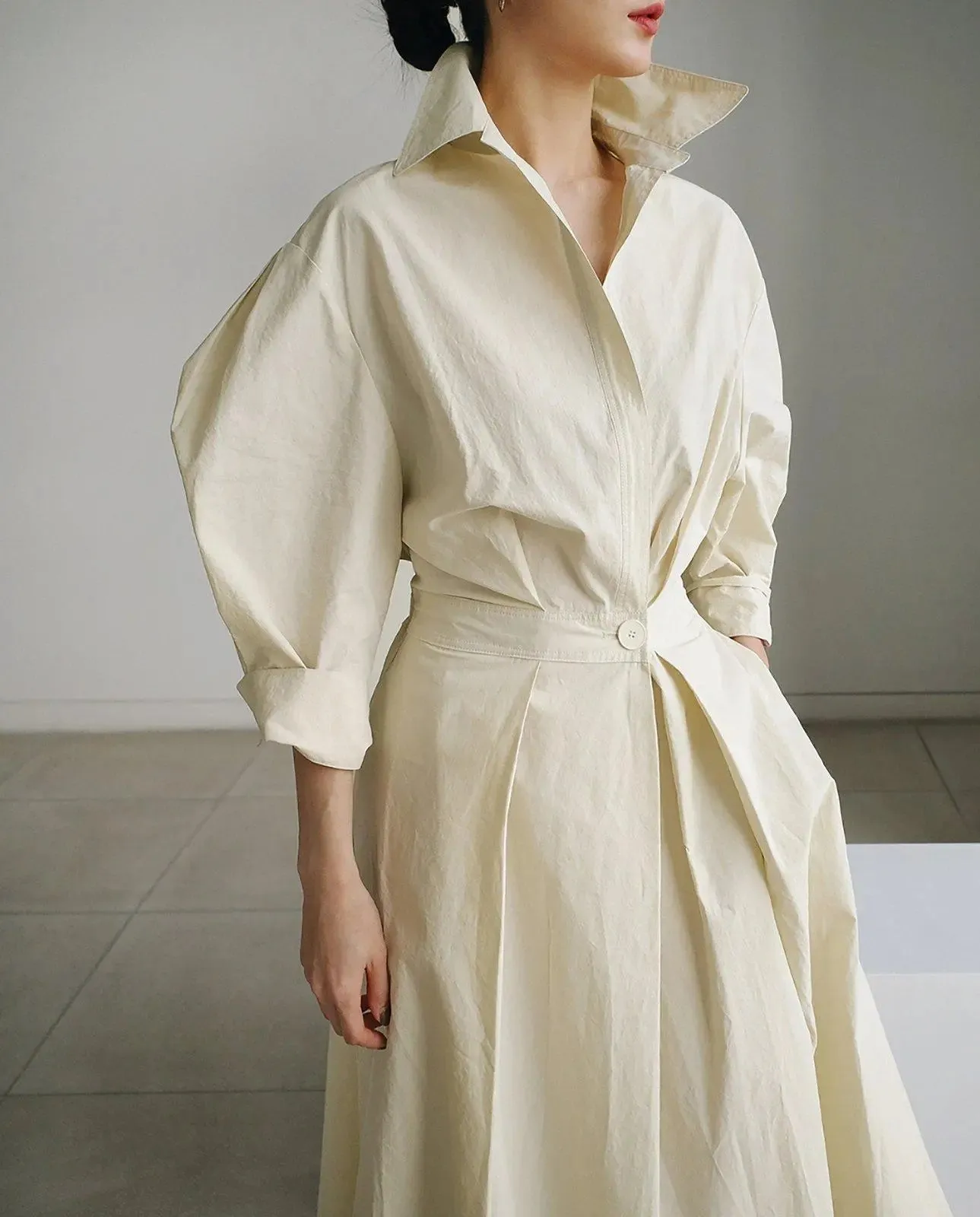 Ashley Puff Sleeve Relaxed Maxi Shirtdress