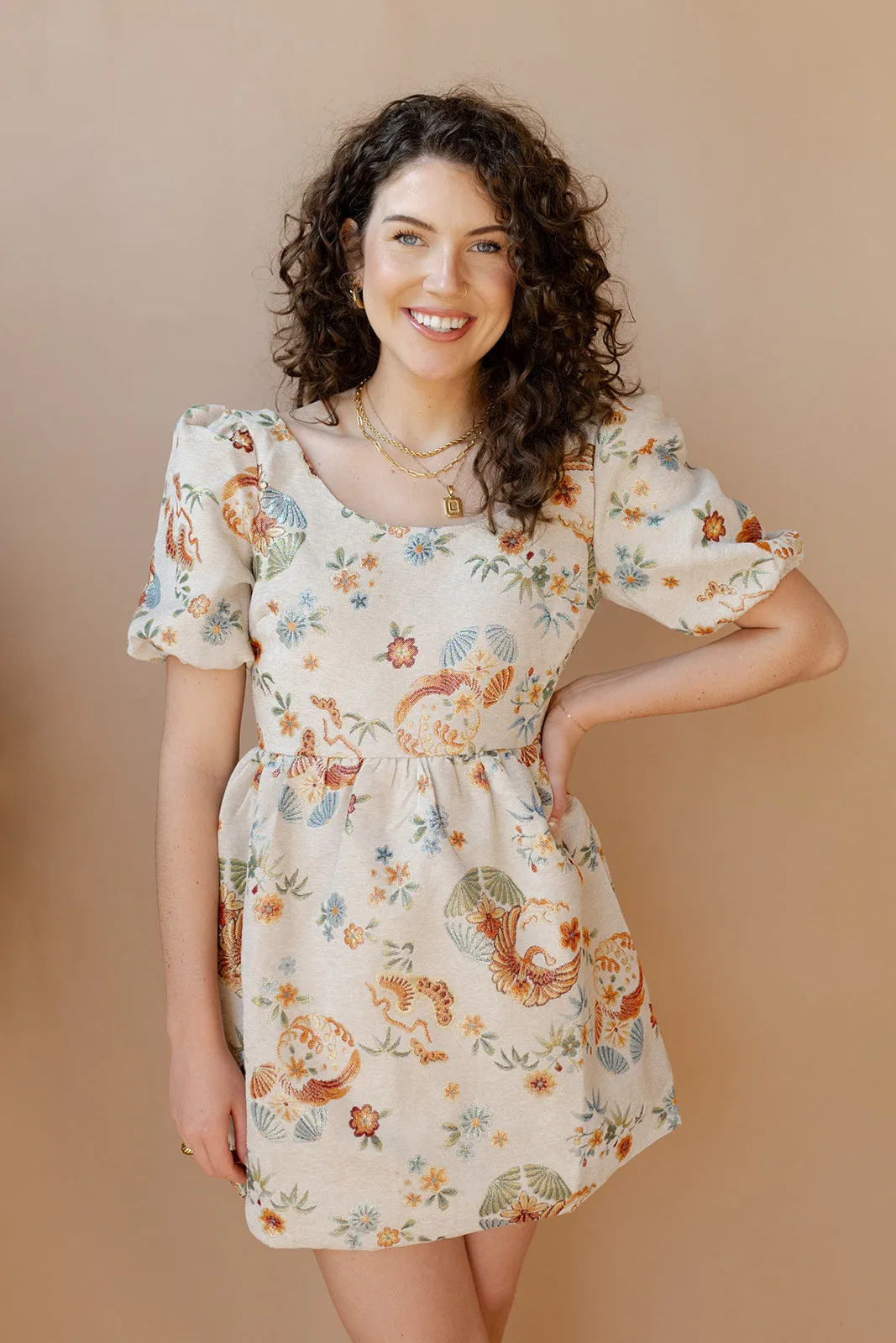 aurora floral mini dress