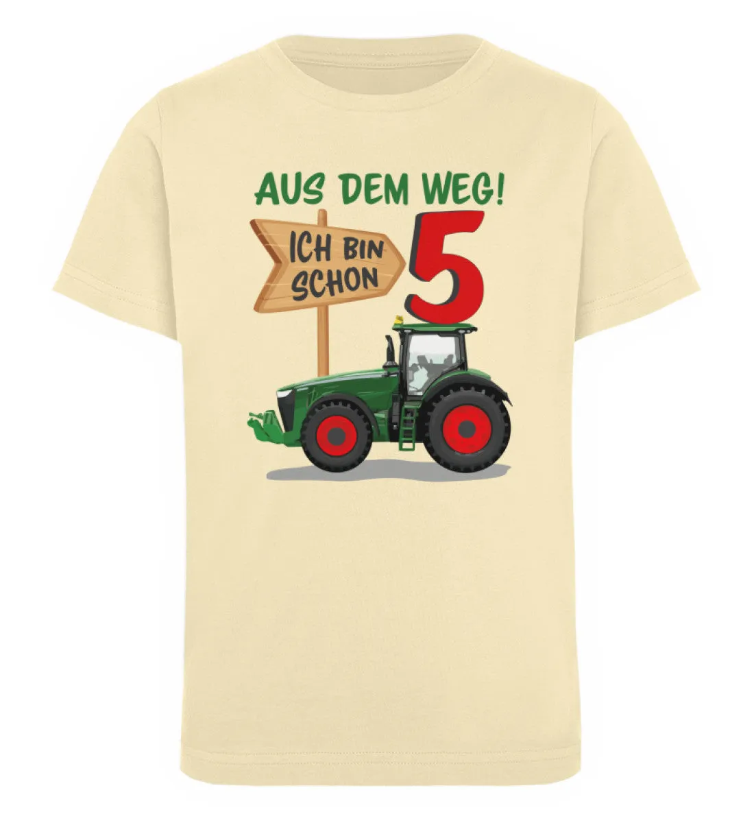 Aus dem Weg ich bin schon 5 Traktor Geburtstag  - Kinder Organic T-Shirt