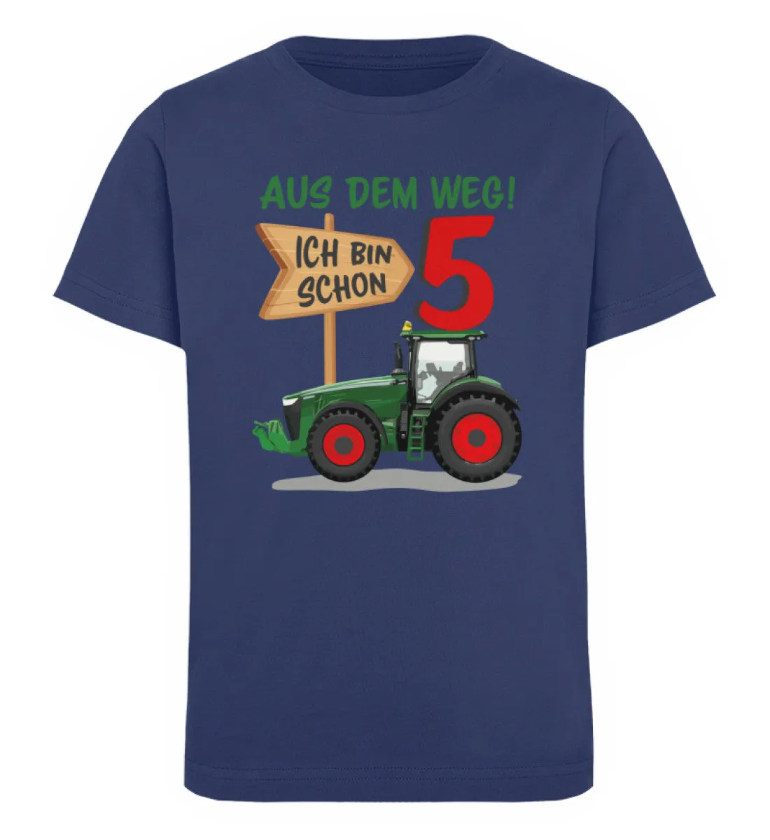 Aus dem Weg ich bin schon 5 Traktor Geburtstag  - Kinder Organic T-Shirt