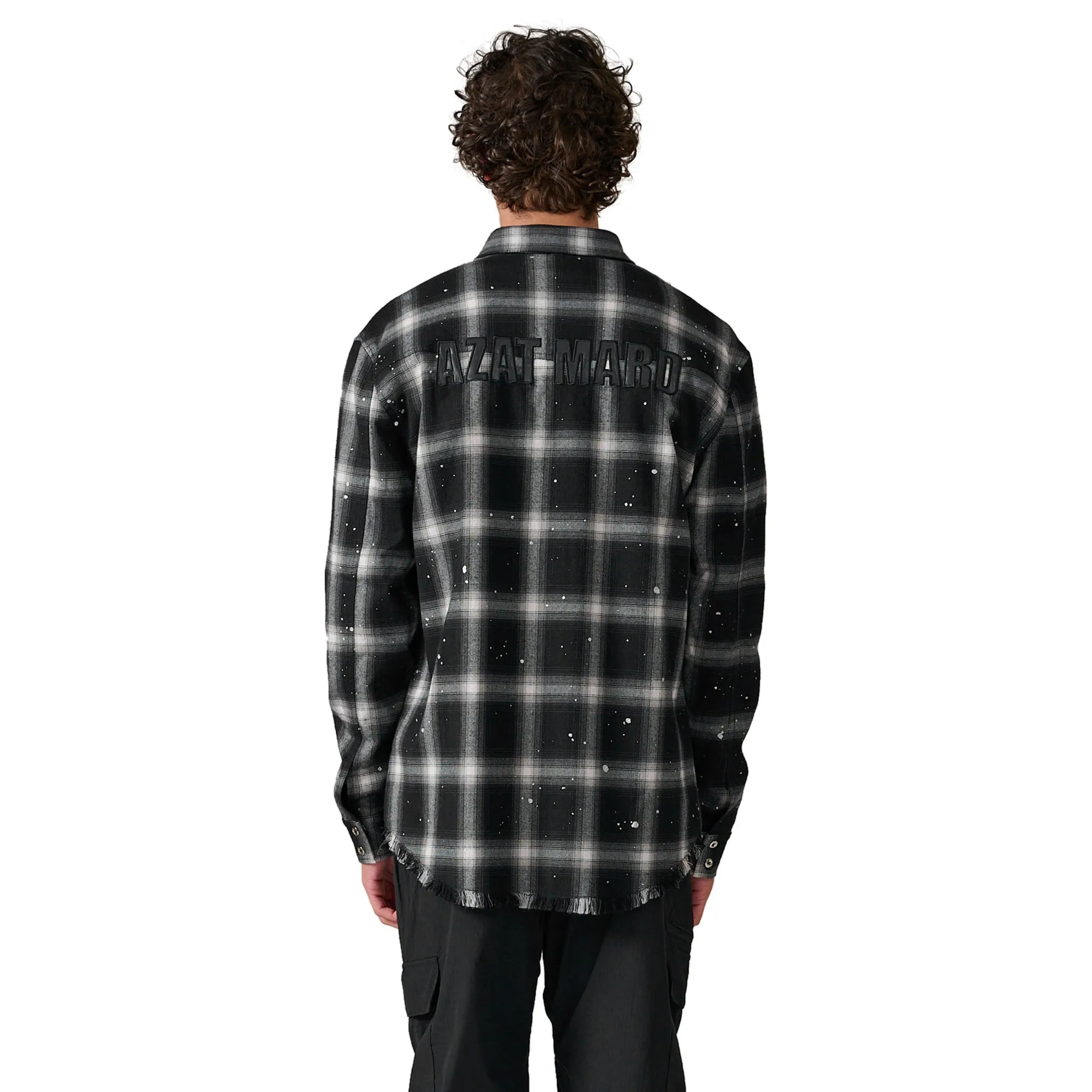 Azat Mard Check Logo Shirt Black