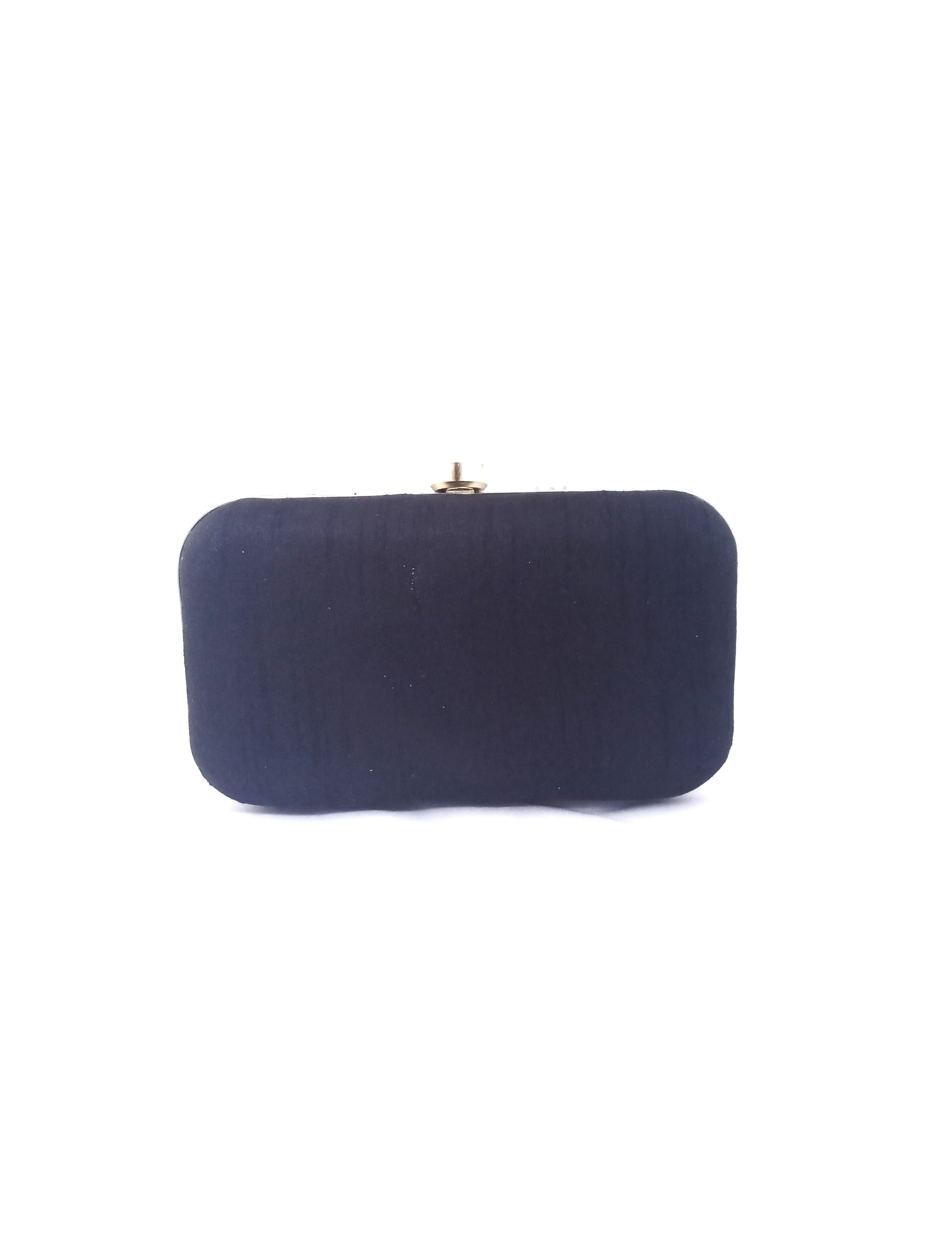 Black Allure Hand-embroidered Clutch - Rent