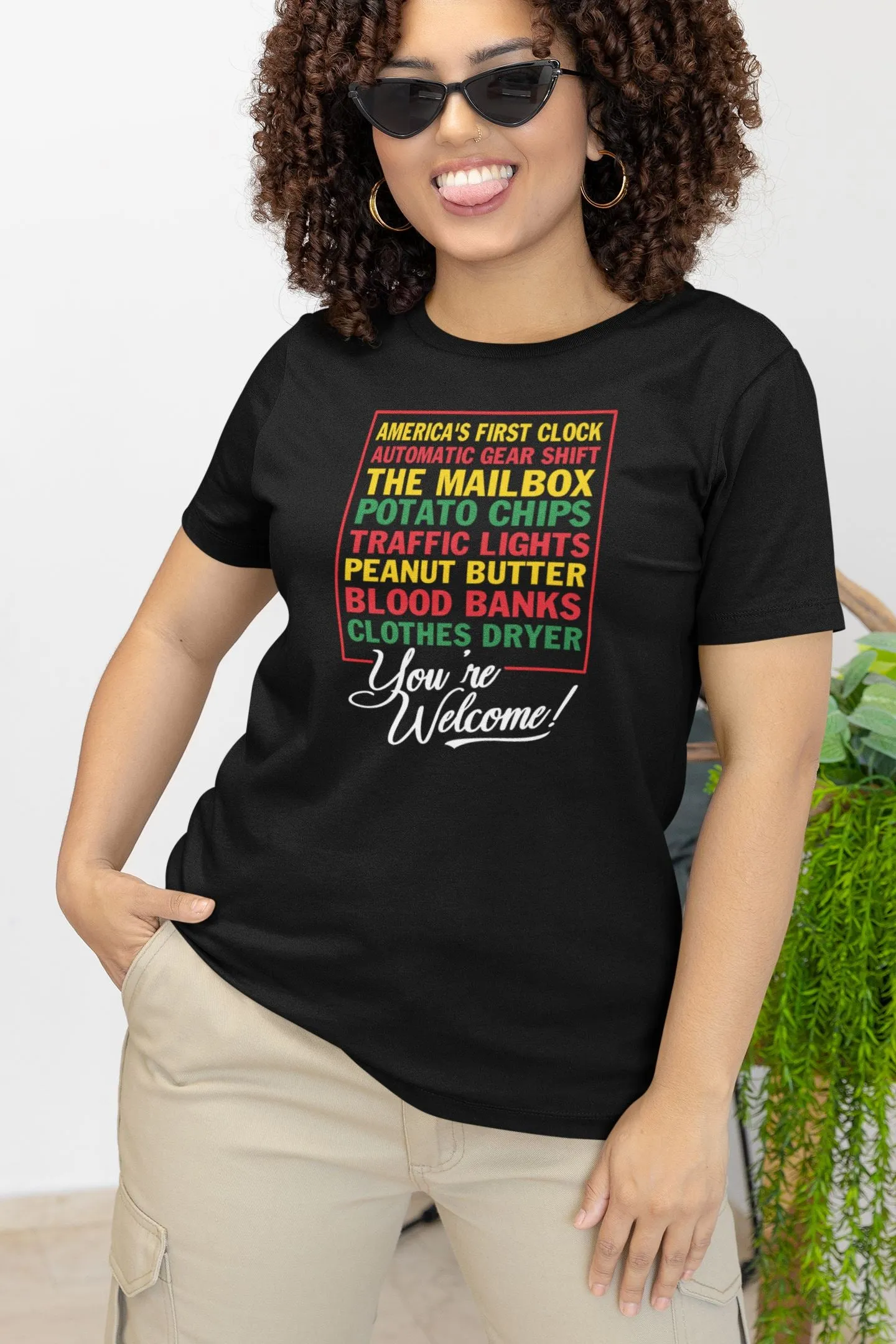 Black Inventions You're Welcome T-shirt