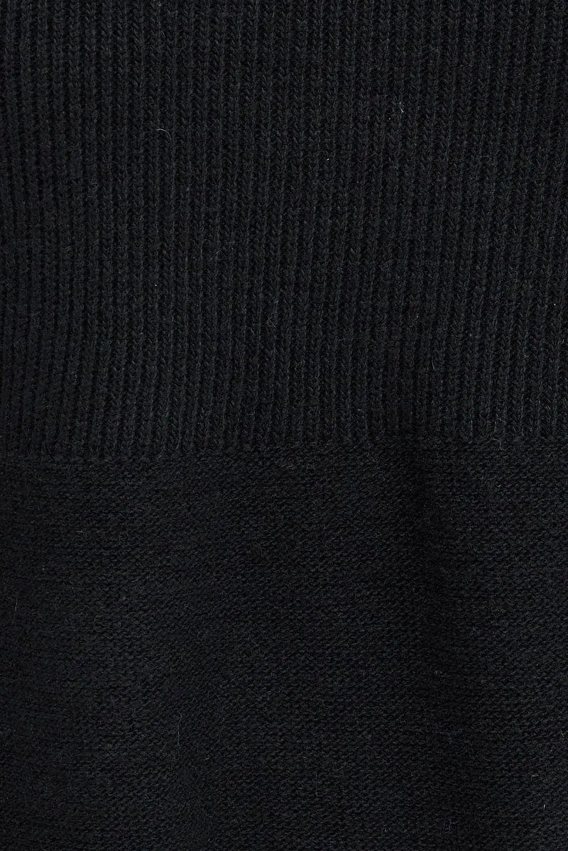 Black Knit Dress Long Sleeve