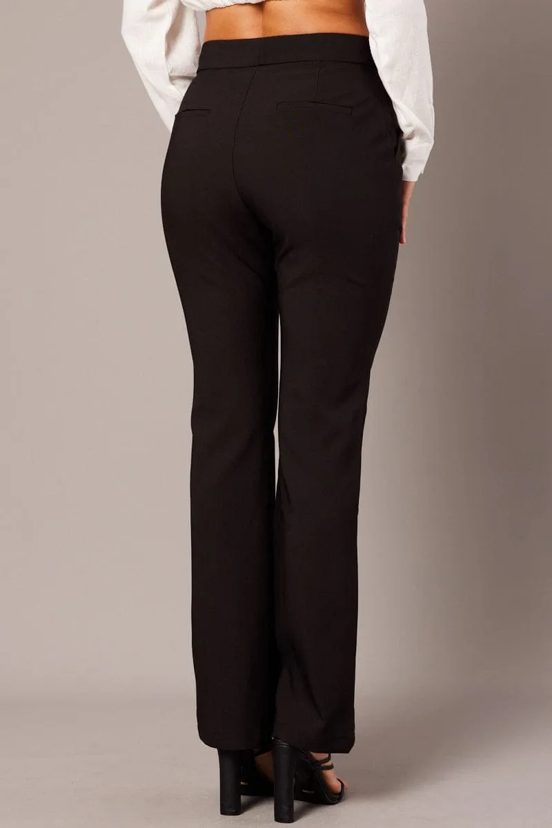 Black Slim Pants High Rise