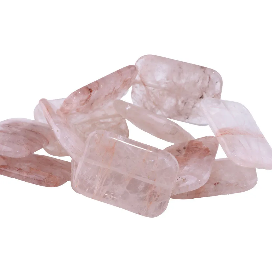 Blood Quartz 25x35mm Puff Rectangle - 15-16 Inch