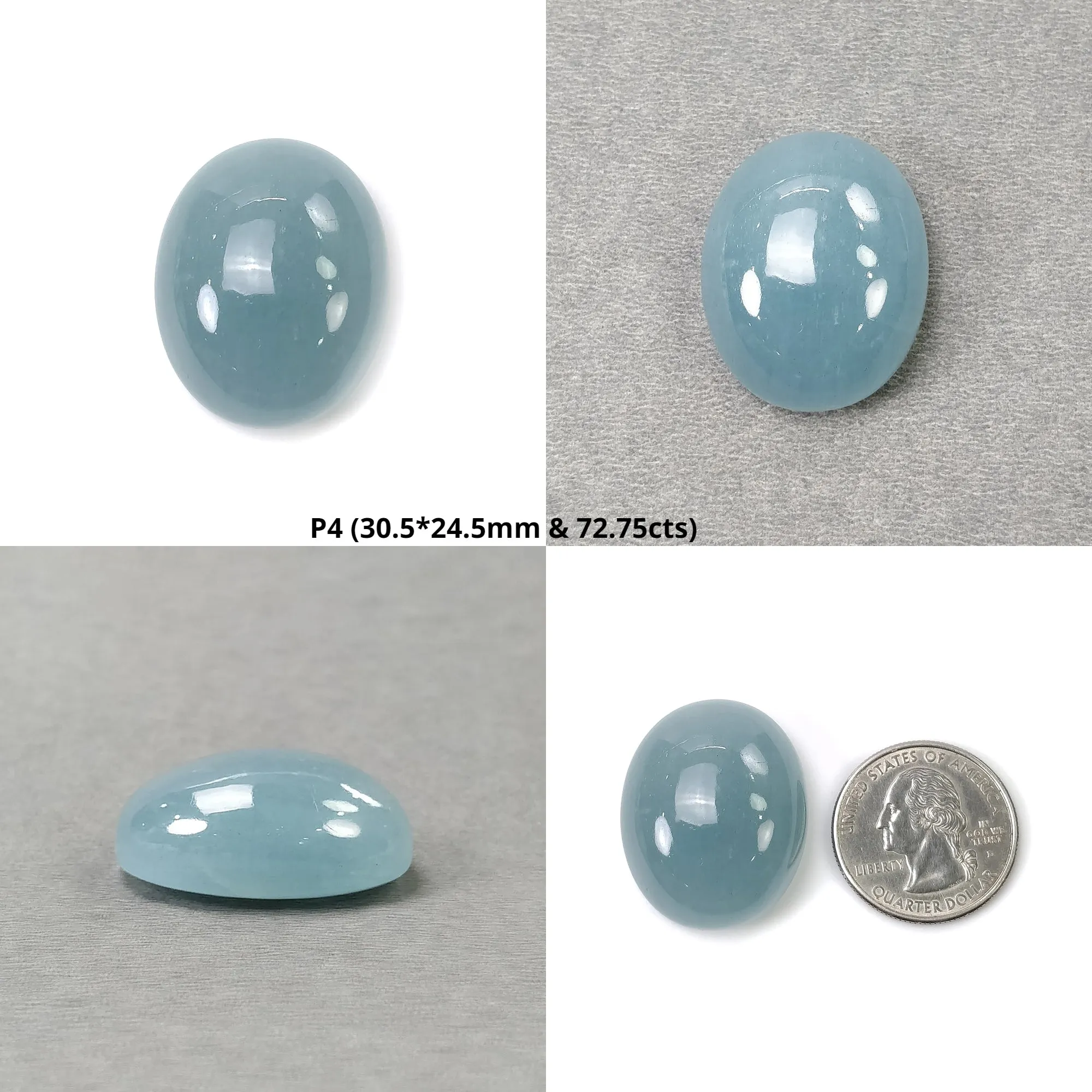 BLUE AQUAMARINE Gemstone Cabochon : Natural Untreated Aquamarine Oval Shape Cabochon