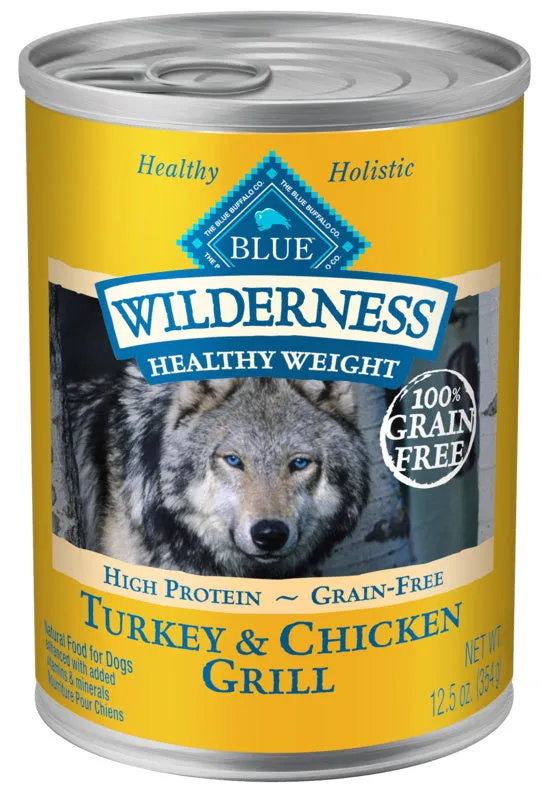 Blue Buffalo Wilderness Healthy Weight Grain Free Turkey & Chicken Grill Adult Canned Dog Food