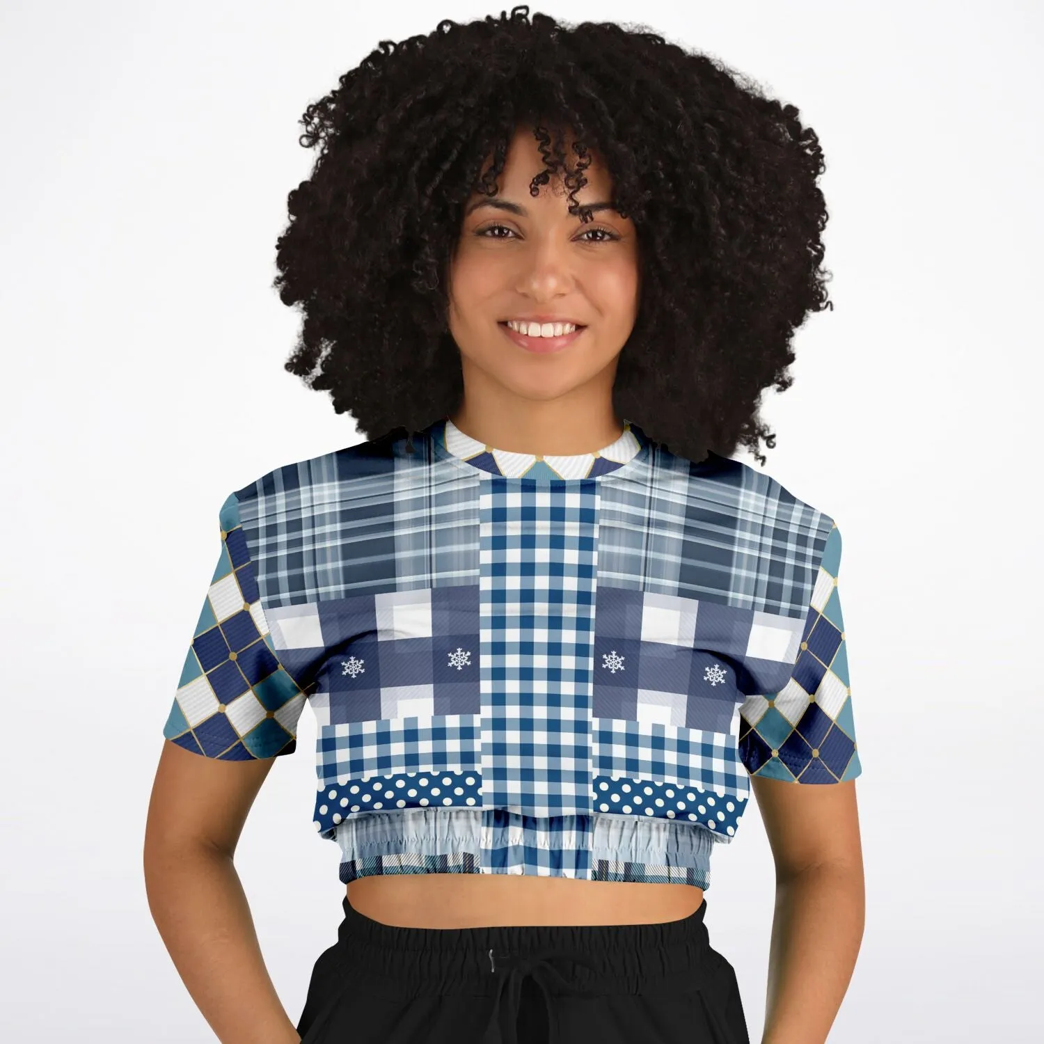 Blue Diamond Phillips Short Sleeve Cropped Eco-Poly Sweater