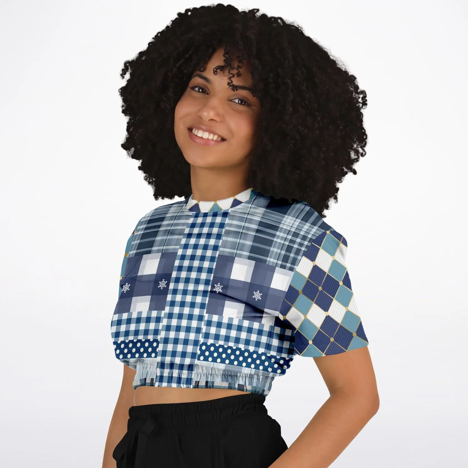 Blue Diamond Phillips Short Sleeve Cropped Eco-Poly Sweater