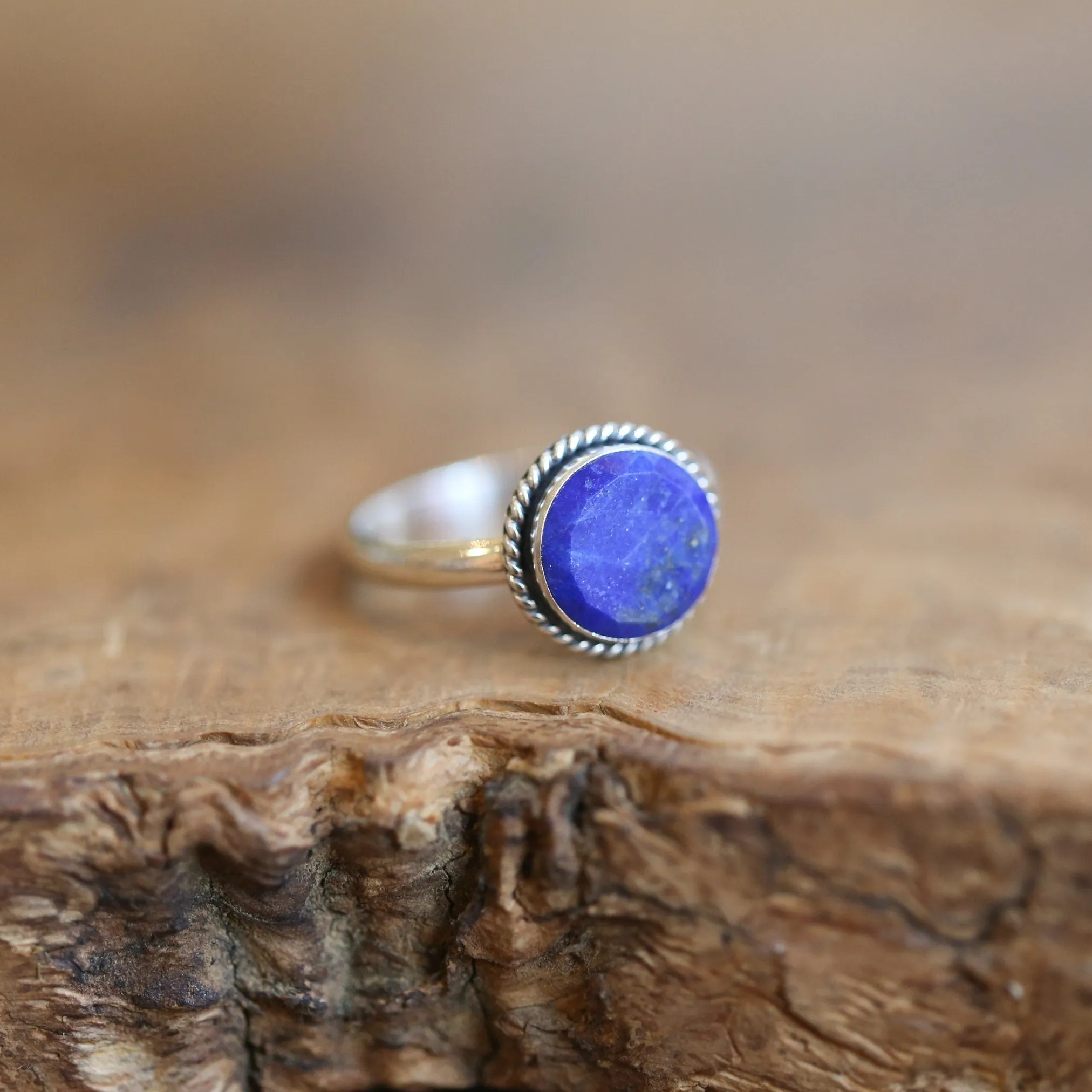 Blue Lapis Lazuli Ring - Silversmith Ring - Lapis Silver Ring - Sterling Silver