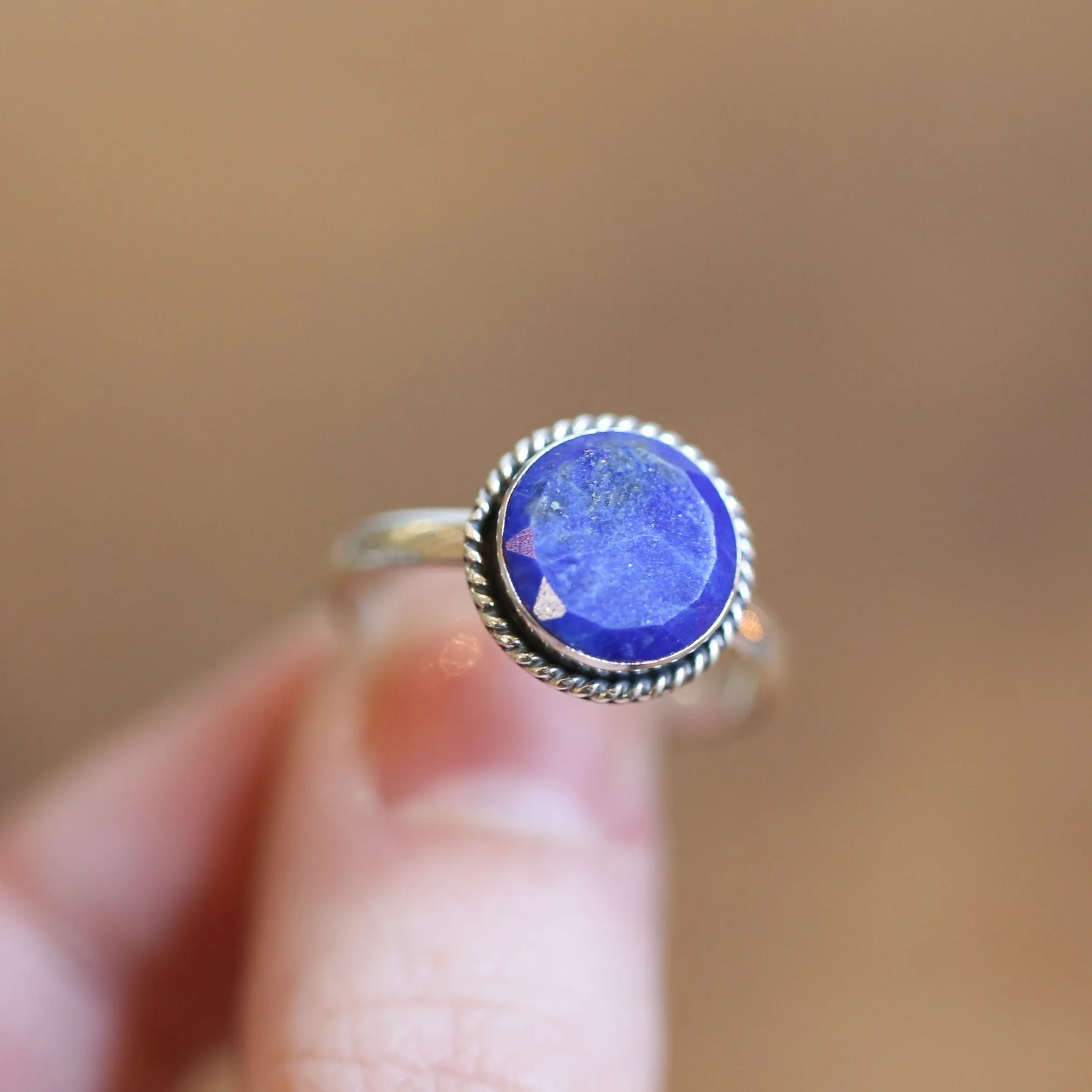 Blue Lapis Lazuli Ring - Silversmith Ring - Lapis Silver Ring - Sterling Silver