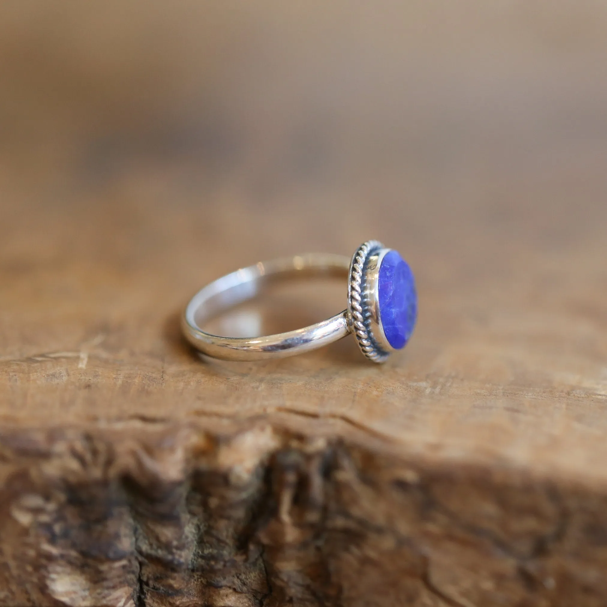 Blue Lapis Lazuli Ring - Silversmith Ring - Lapis Silver Ring - Sterling Silver