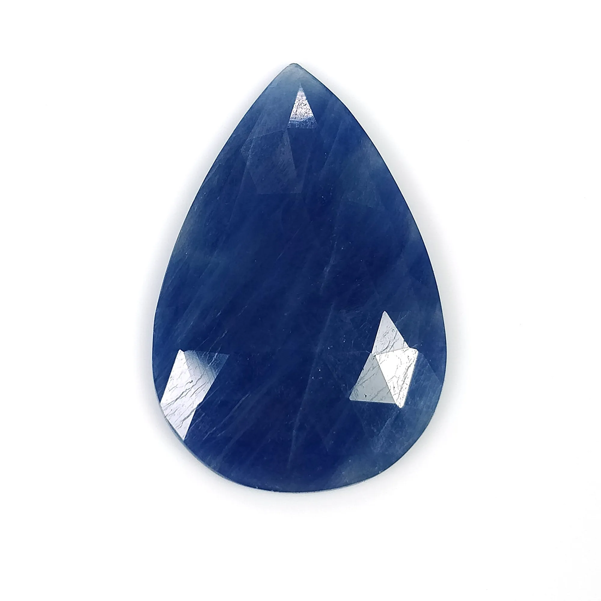 BLUE SAPPHIRE Gemstone Rose Cut : 17.35cts Natural Untreated Unheated Sapphire Pear Shape 28*19mm (With Video)