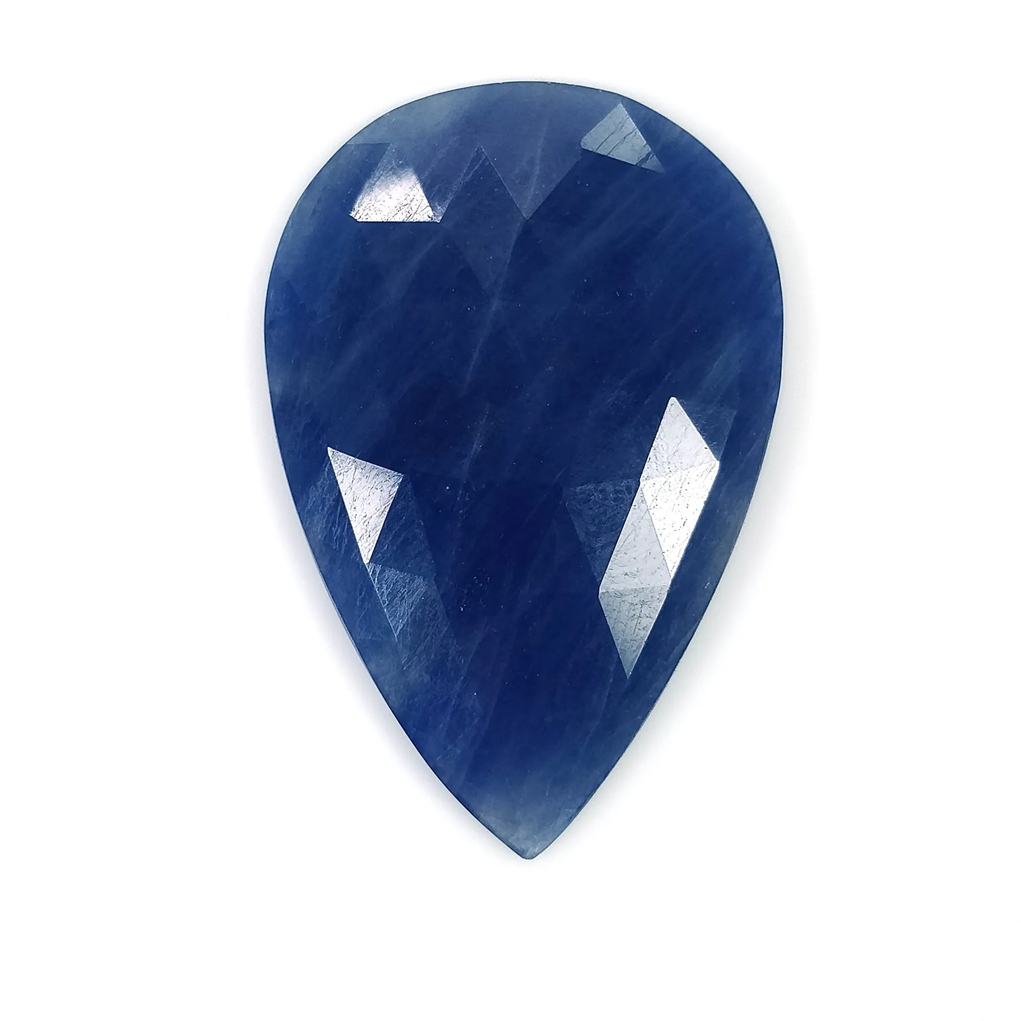 BLUE SAPPHIRE Gemstone Rose Cut : 17.35cts Natural Untreated Unheated Sapphire Pear Shape 28*19mm (With Video)