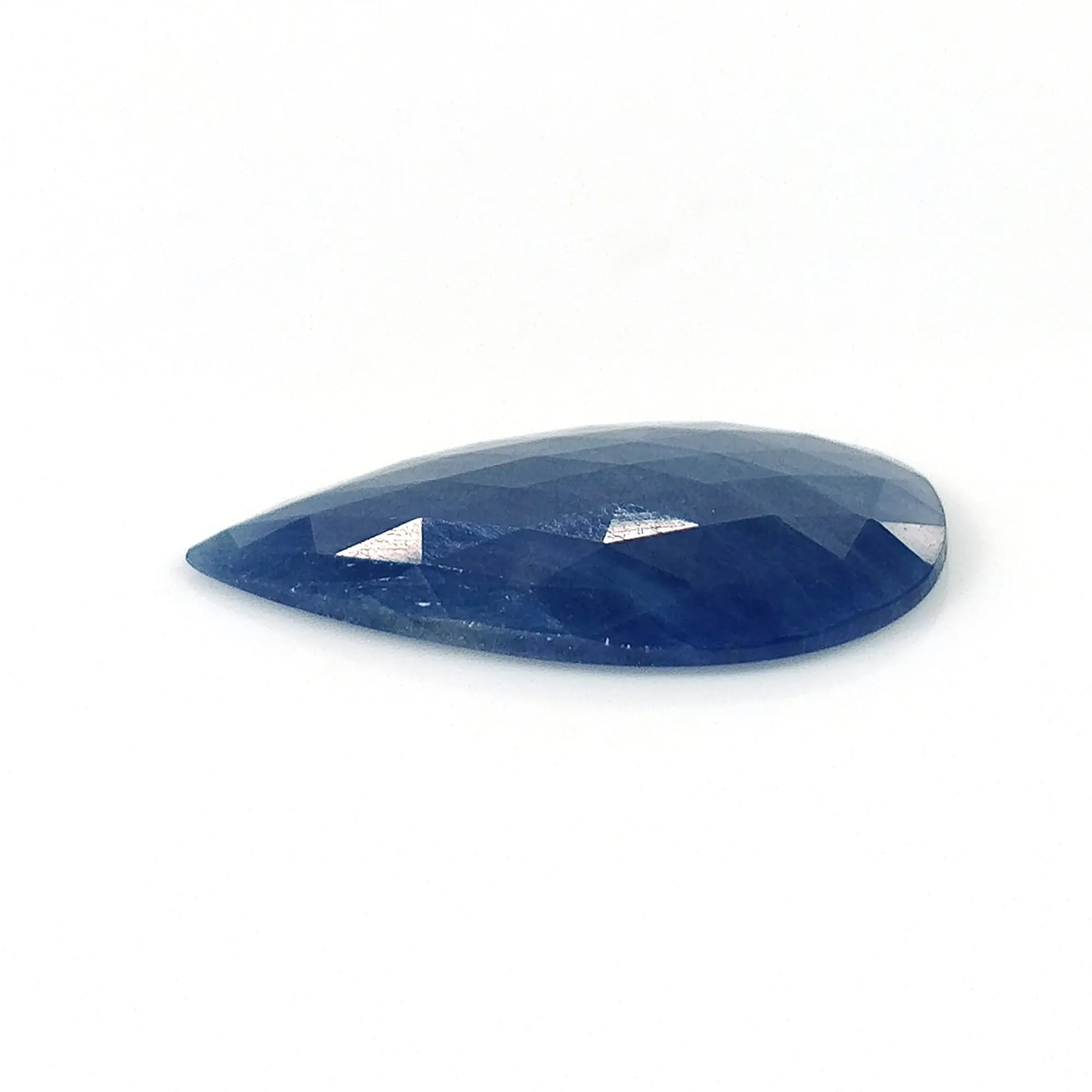 BLUE SAPPHIRE Gemstone Rose Cut : 17.35cts Natural Untreated Unheated Sapphire Pear Shape 28*19mm (With Video)