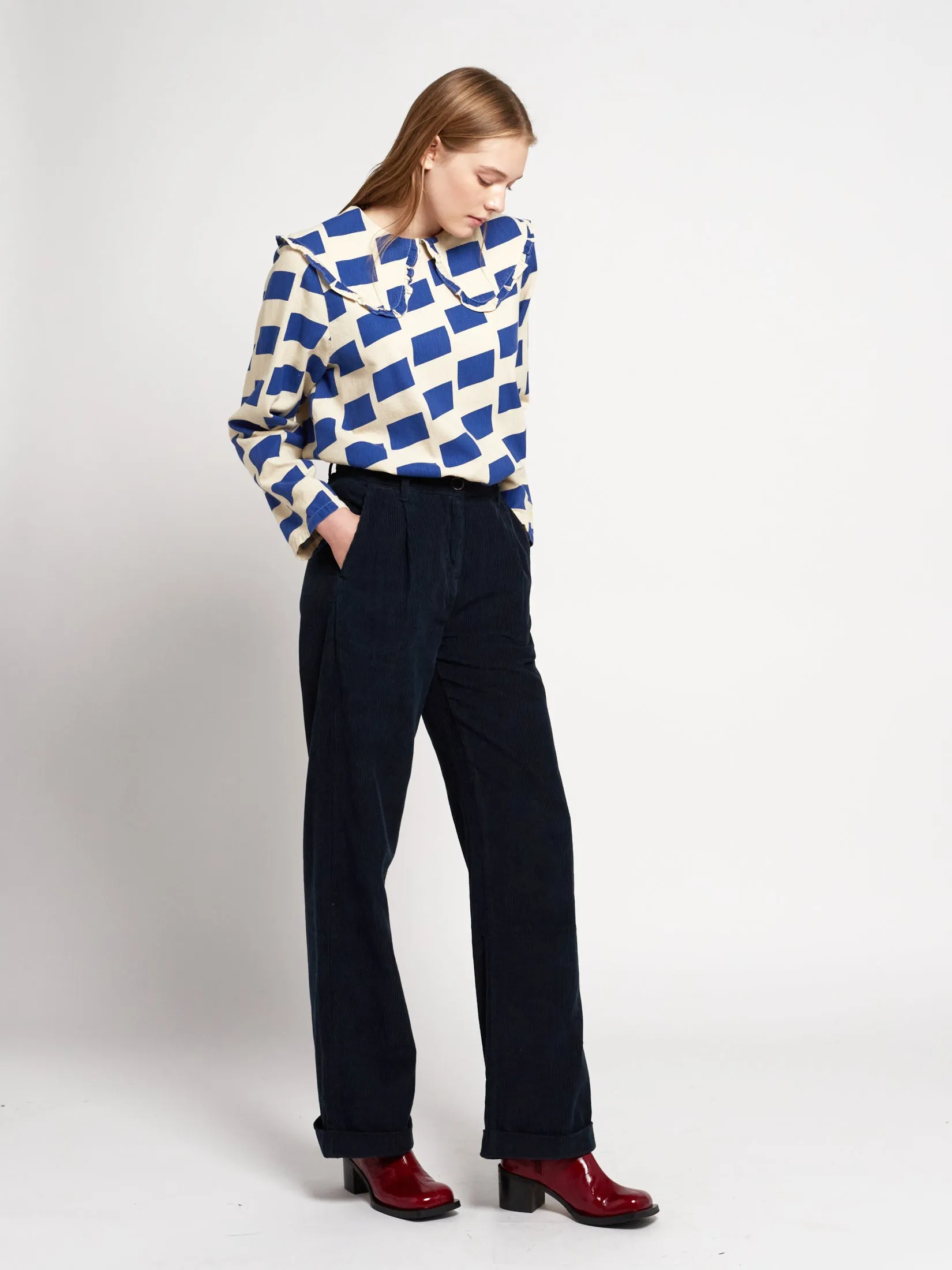 Bobo Choses WOMAN | Wide-collared check shirt