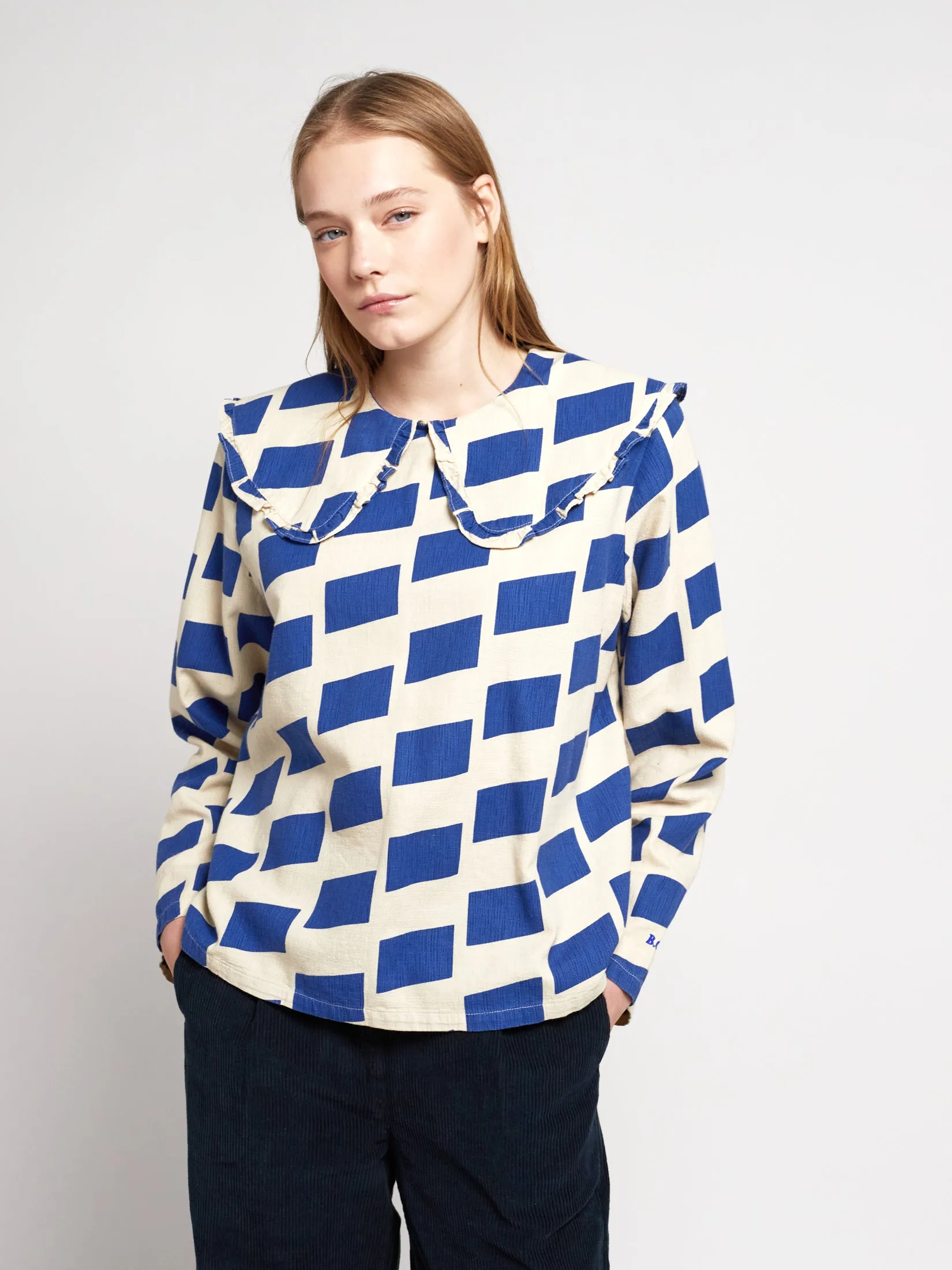 Bobo Choses WOMAN | Wide-collared check shirt