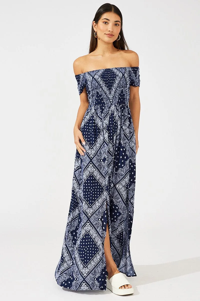 Boho Maxi Dress Off Shoulder