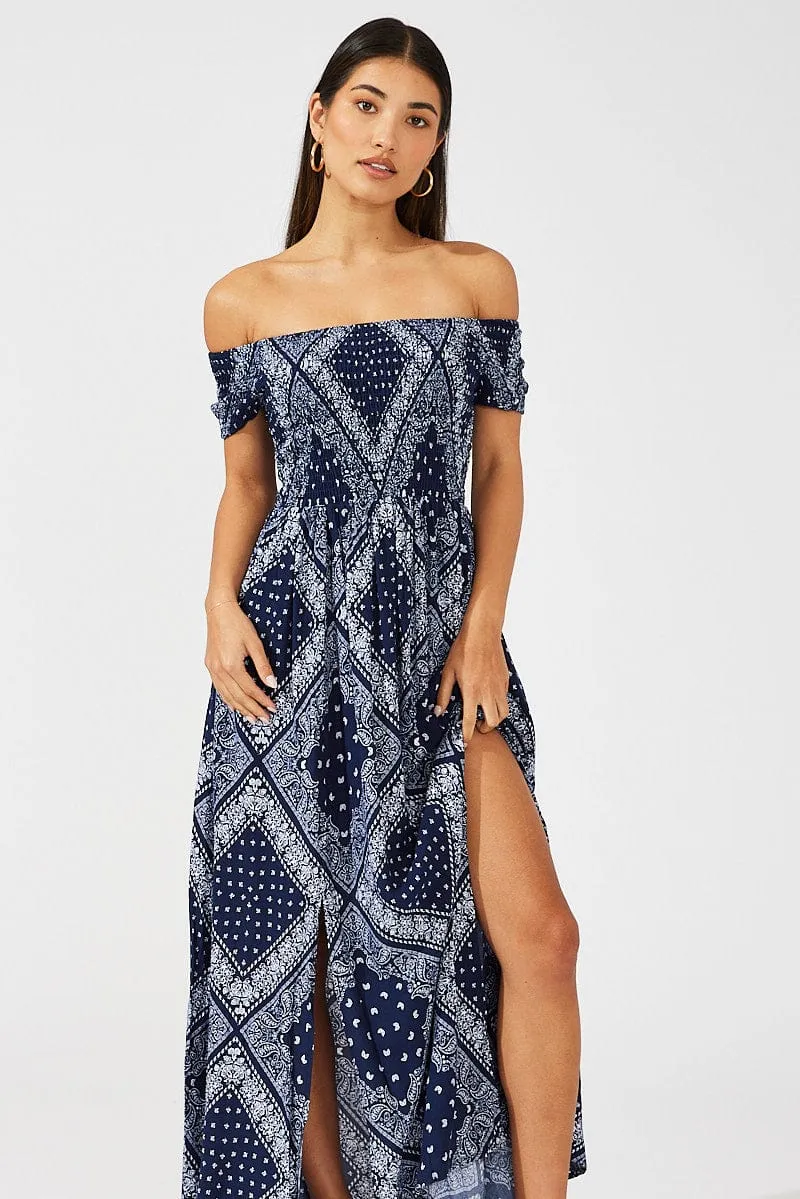 Boho Maxi Dress Off Shoulder