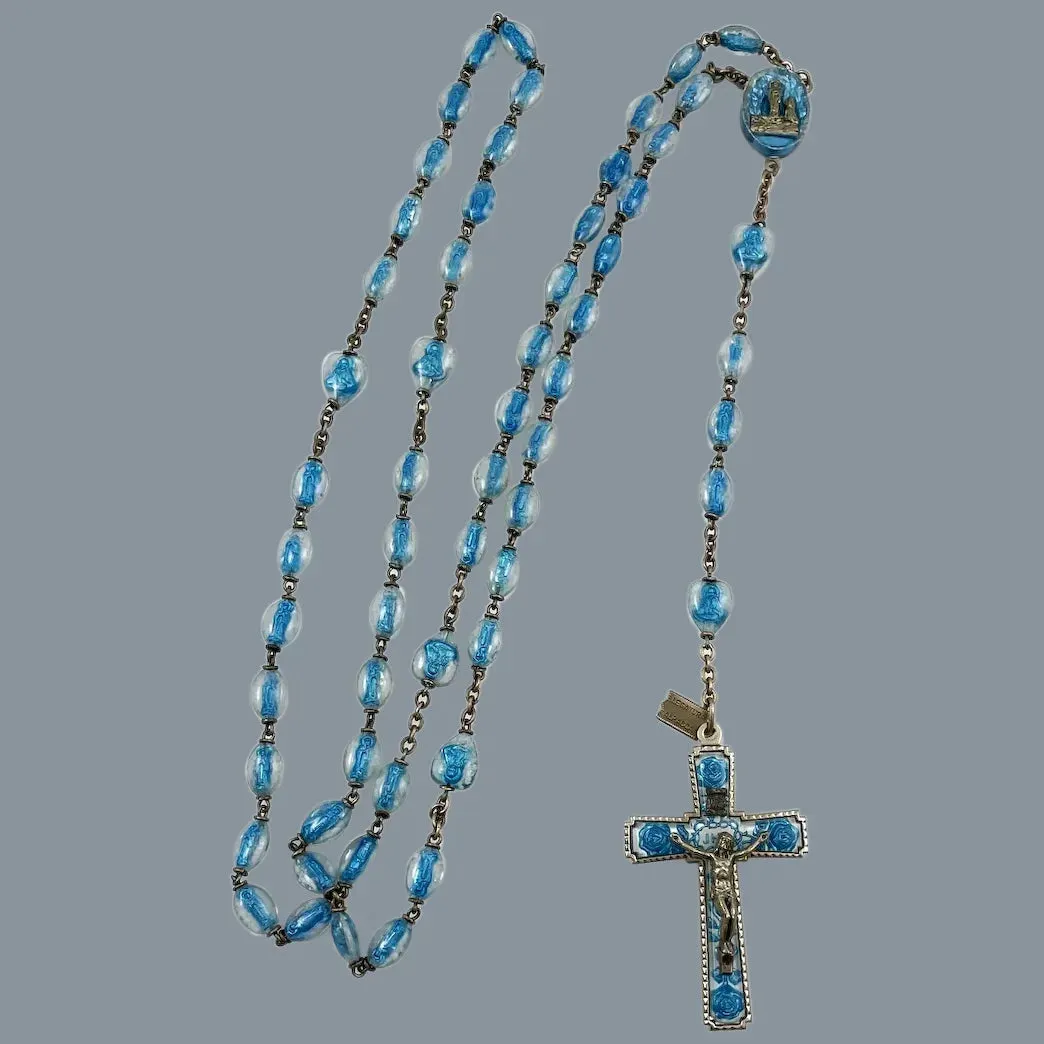 Brevet Blue Italian Rosary Vintage